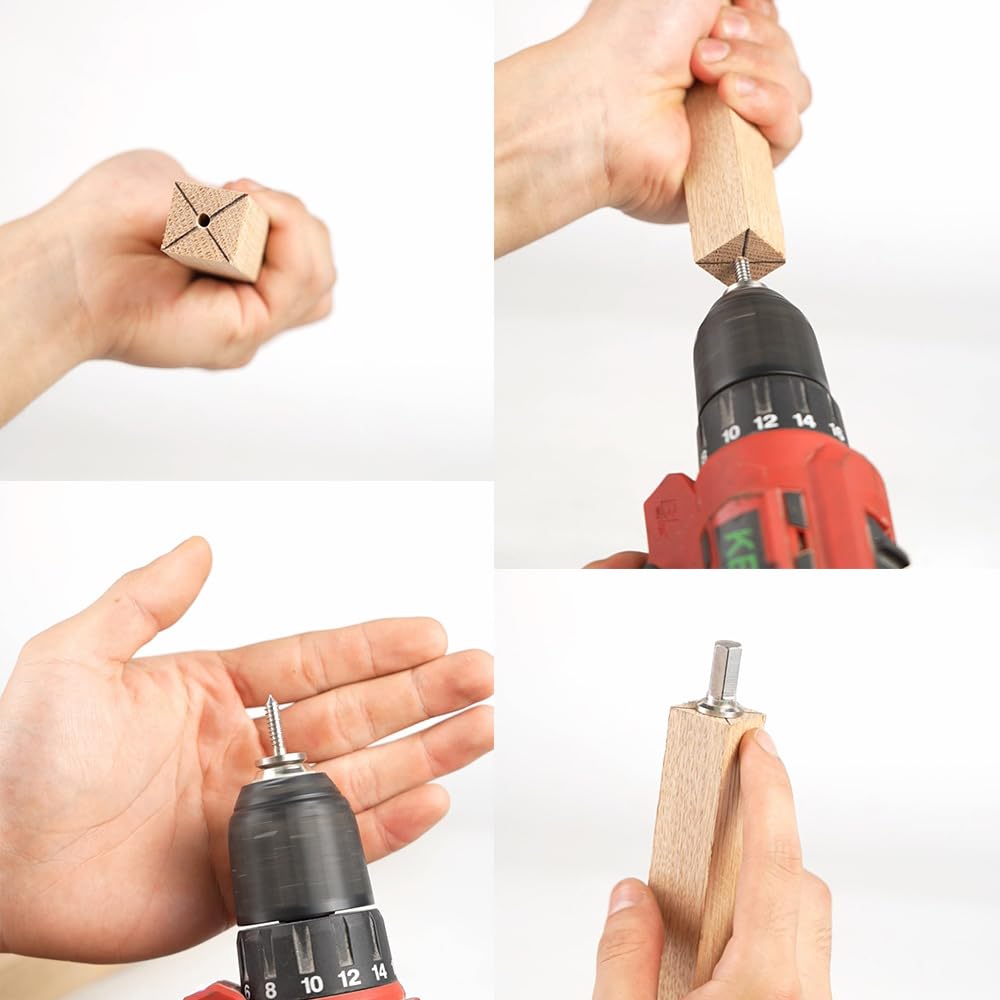 Toolcool Dowel Maker Kit - Drill Adapter for Woodworking, Screw & Nail Stock Holder Accessories | Perfect for DIY Projects, Furniture Making & Wood Joinery