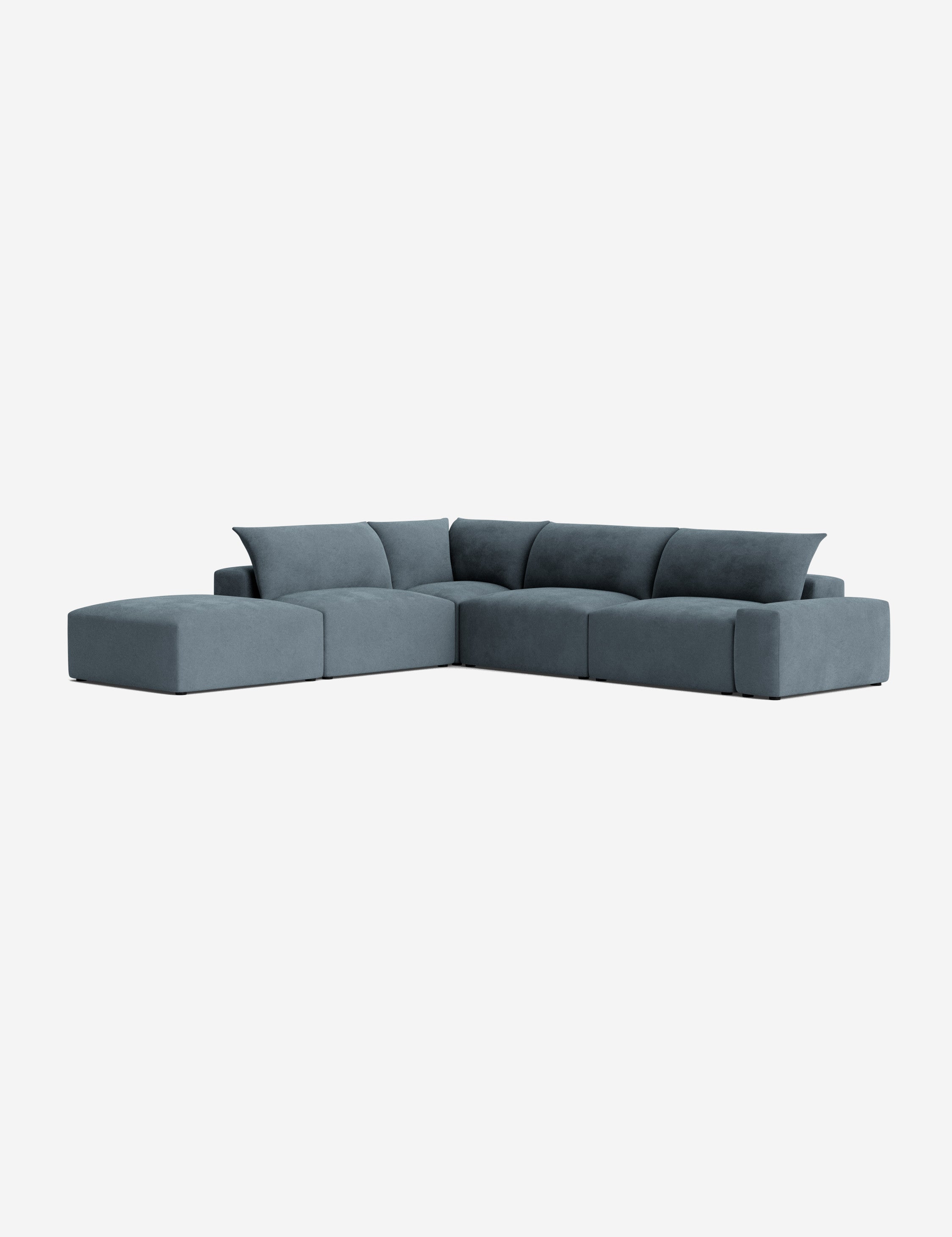 Brinley Chaise Sectional Sofa - Modern L-Shaped Couch with Chaise Lounge for Living Room, Family Room & Home Theater - Comfortable Fabric Upholstery