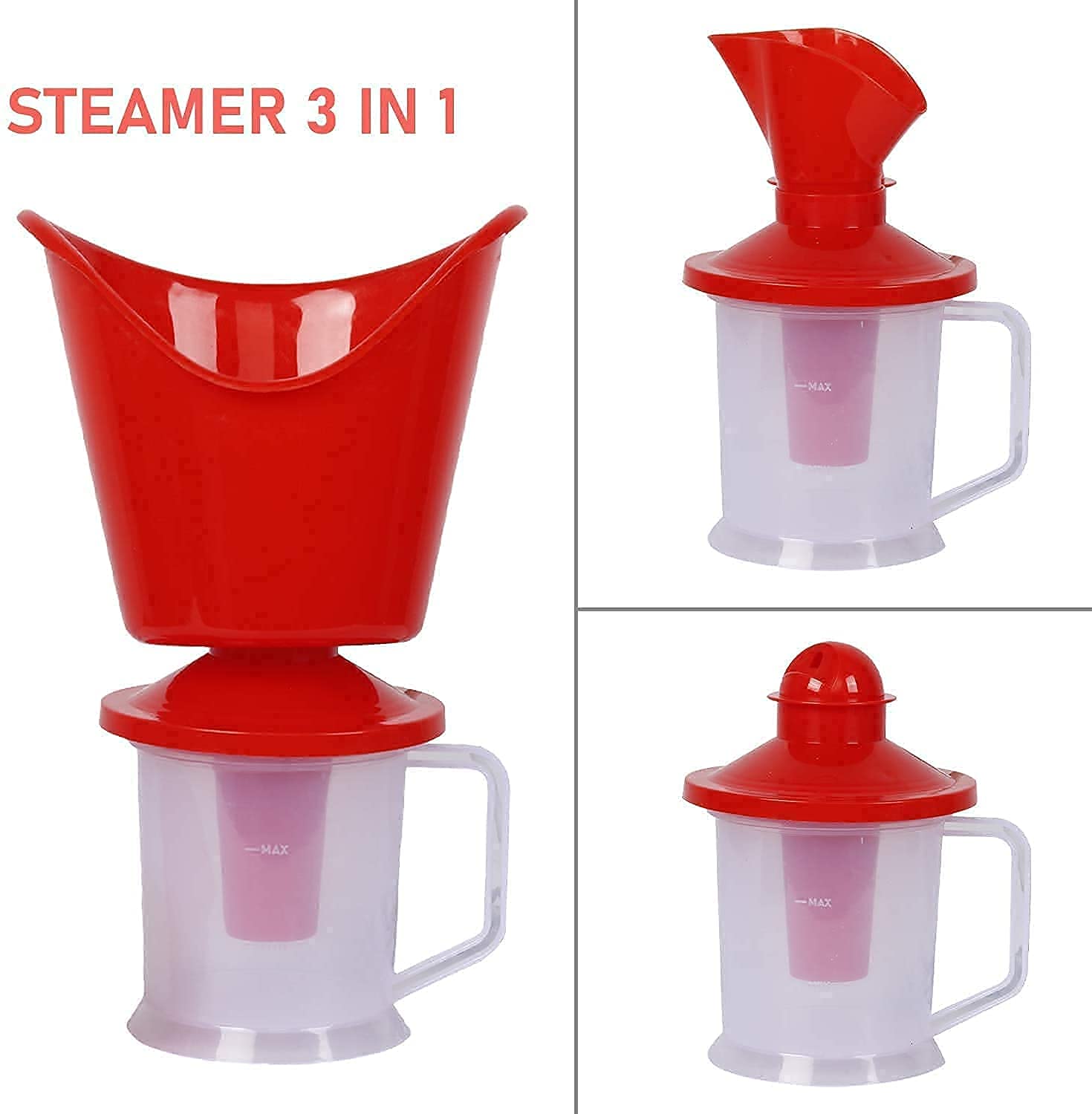 Golden Bird International 3-in-1 Facial Steamer & Vaporizer for Face, Nose & Cough Relief - Includes Nozzle Inhaler, Sauna Function & 6 Fashion Cotton Masks (Multicolor) - Perfect for Home Spa, Cold Relief & Skincare Routine