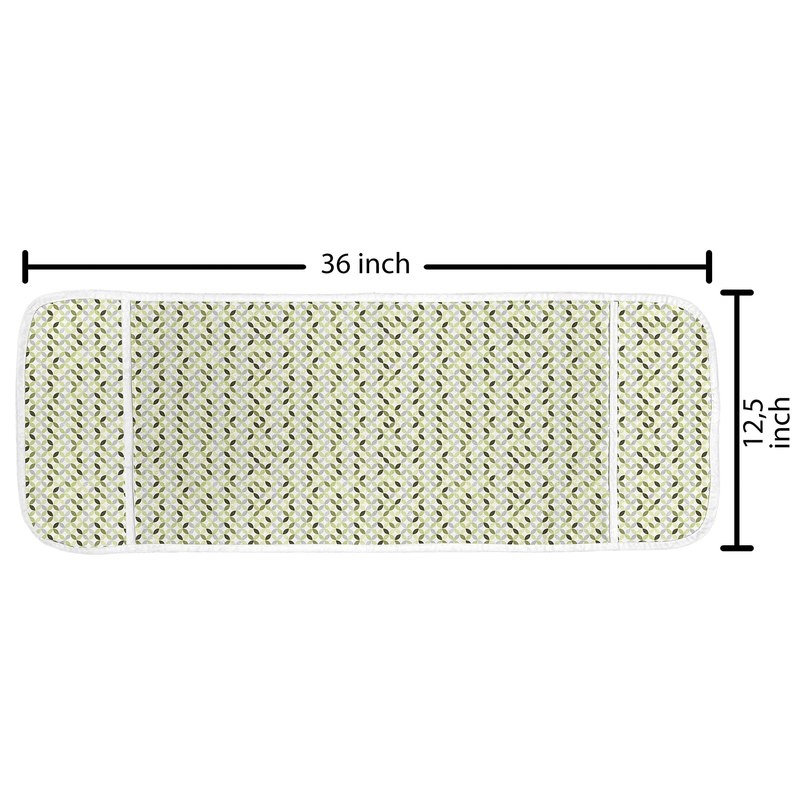 Ambesonne Waterproof Microwave Cover - Green & Grey Abstract Circles Design, 36