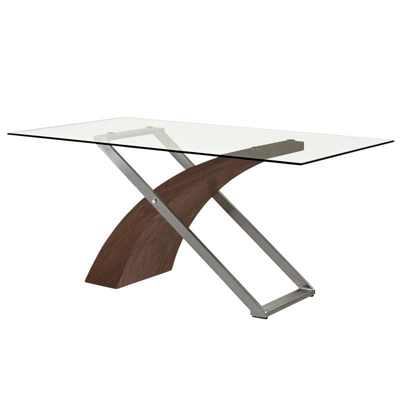 Modern Glass Top Dining Table - Elegant & Durable Tempered Glass with Sturdy Metal Frame - Perfect for Dining Room, Kitchen, or Small Space Decor