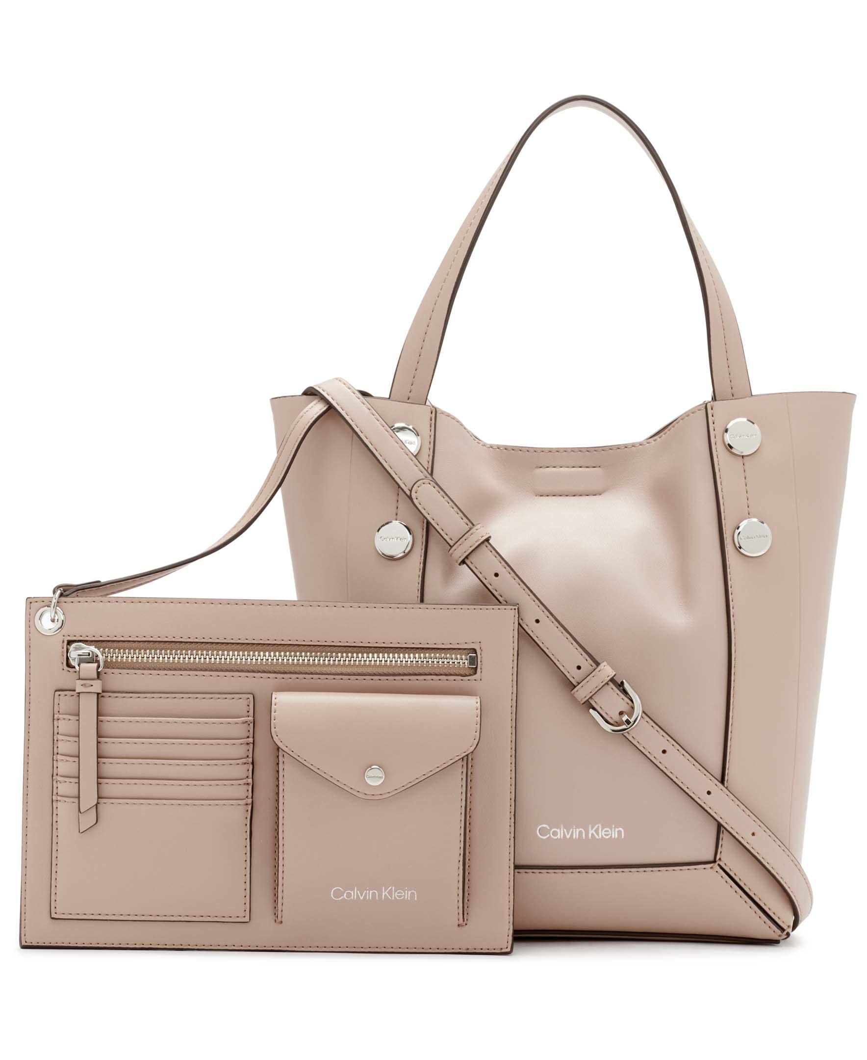 Calvin Klein Quinn North/South Mini Tote Crossbody Bag for Women - Stylish Leather Shoulder Purse for Work, Travel & Everyday Use