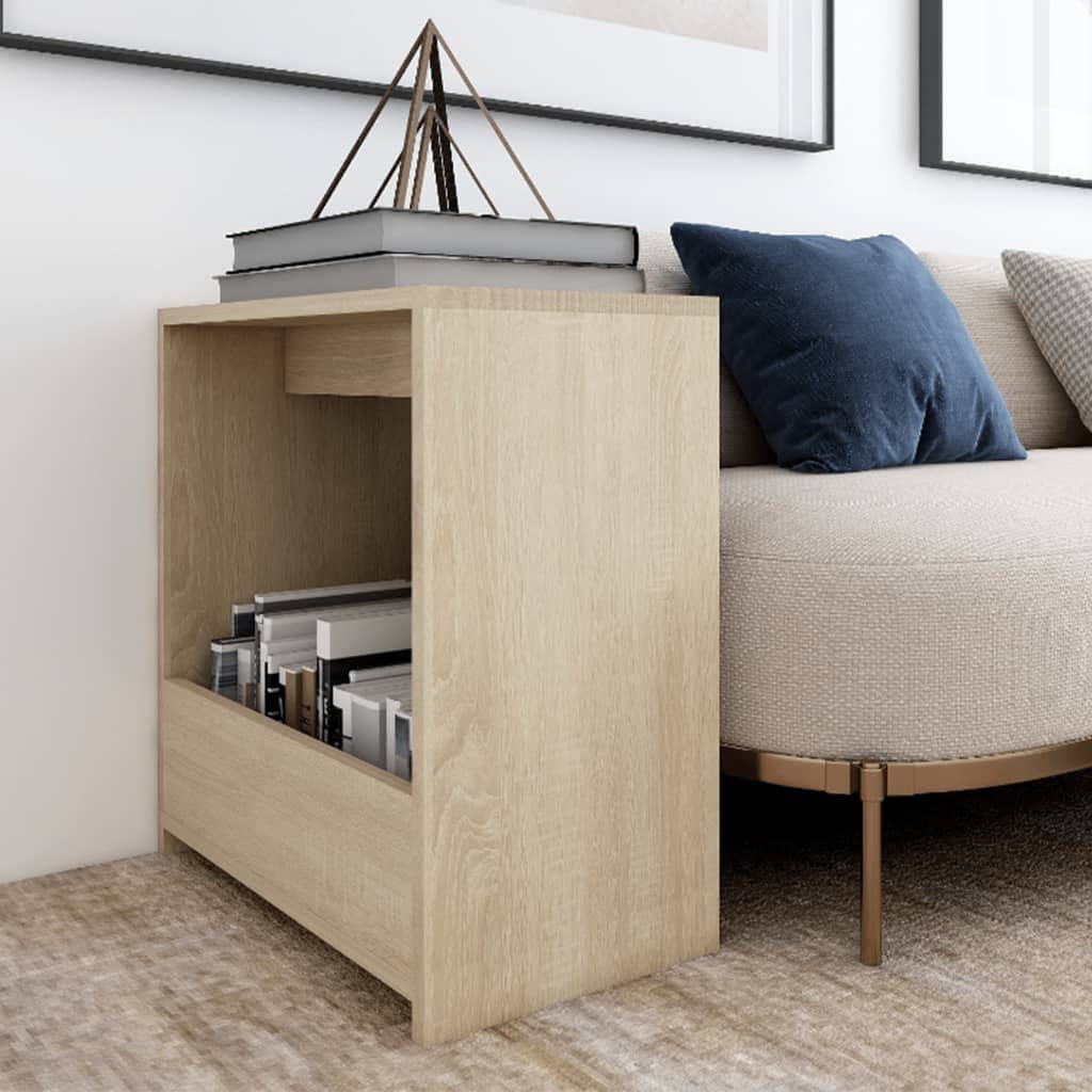 Modern Side Table for Living Room - DiMorture Contemporary Sofa Table with Storage Shelf, 20