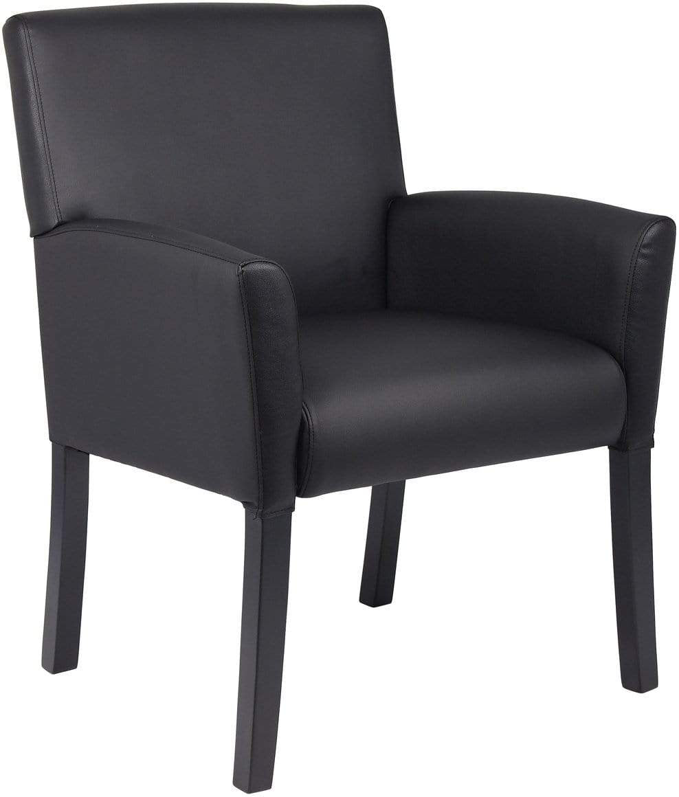 Boss Box Arm Guest Chair with Black Base [B639 BK] - Ergonomic Office Chair for Home & Business - Perfect for Reception, Conference Rooms & Waiting Areas