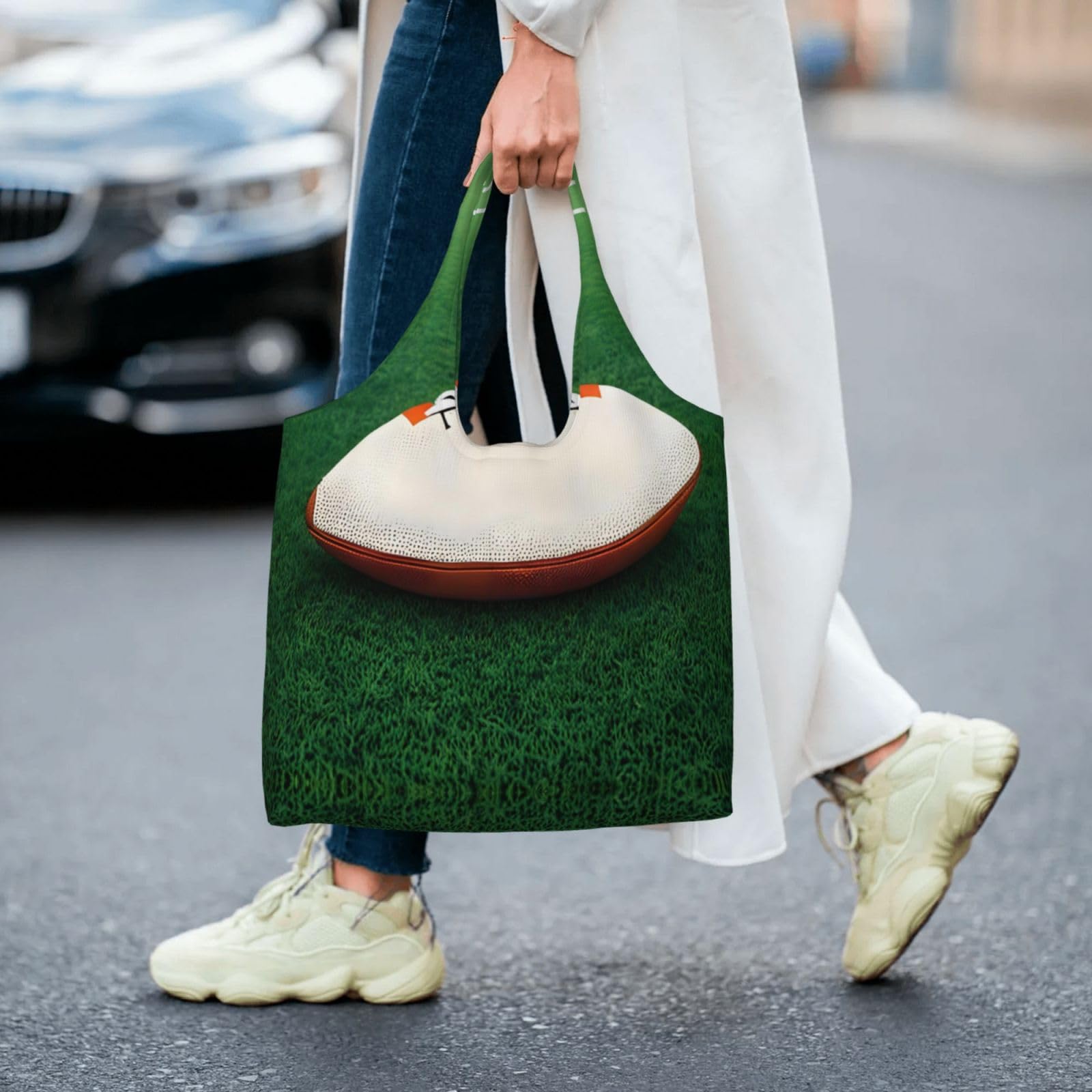 Women's Canvas Tote Bag - Basketball Print Grocery & Travel Bag for Daily Use