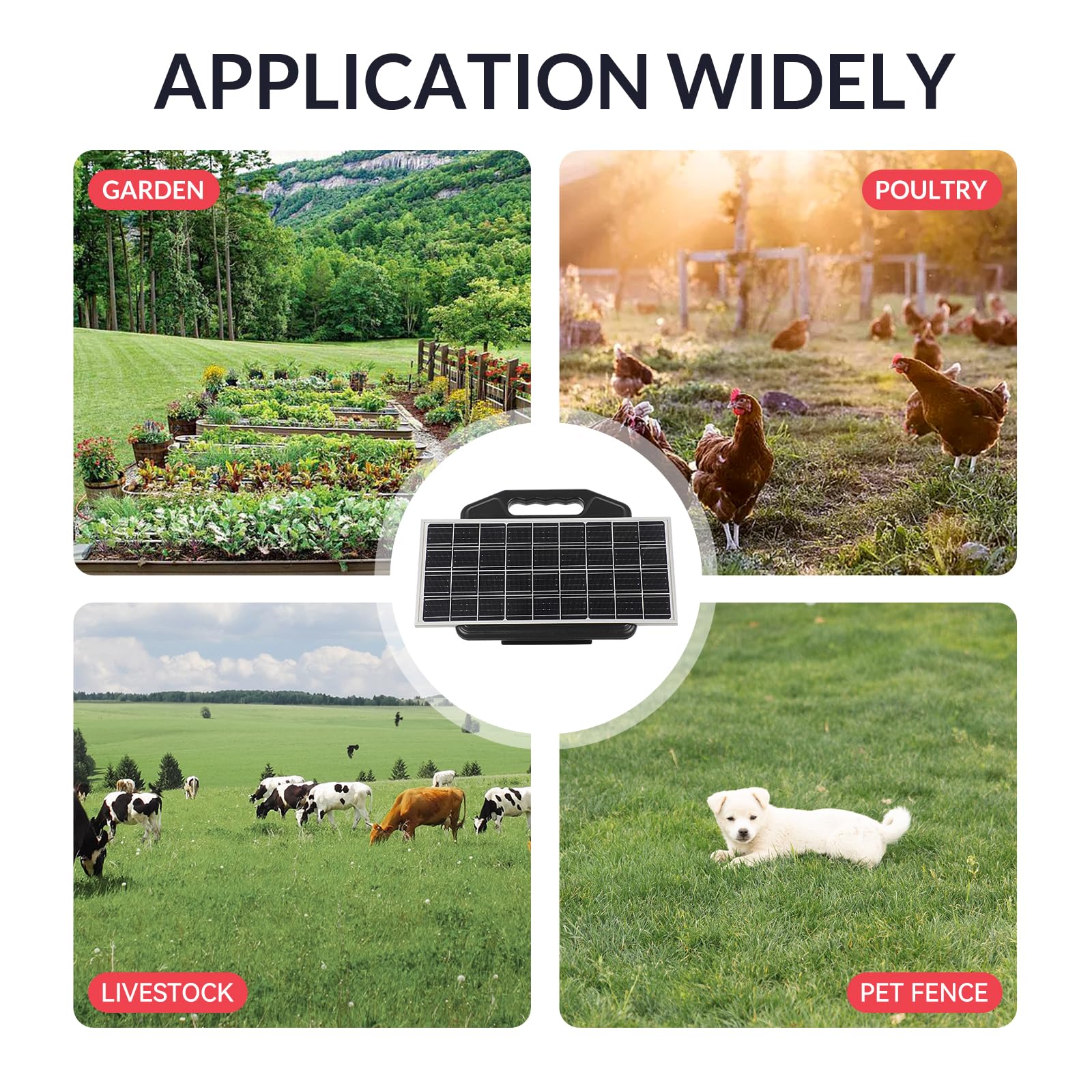 S2500 2.2 Joule Solar Fence Charger - 60 Mile Electric Fence Energizer for Livestock, Horses, Cattle & Sheep - Portable, Weatherproof & Durable - Ideal for Pastures, Farms & Ranch Security