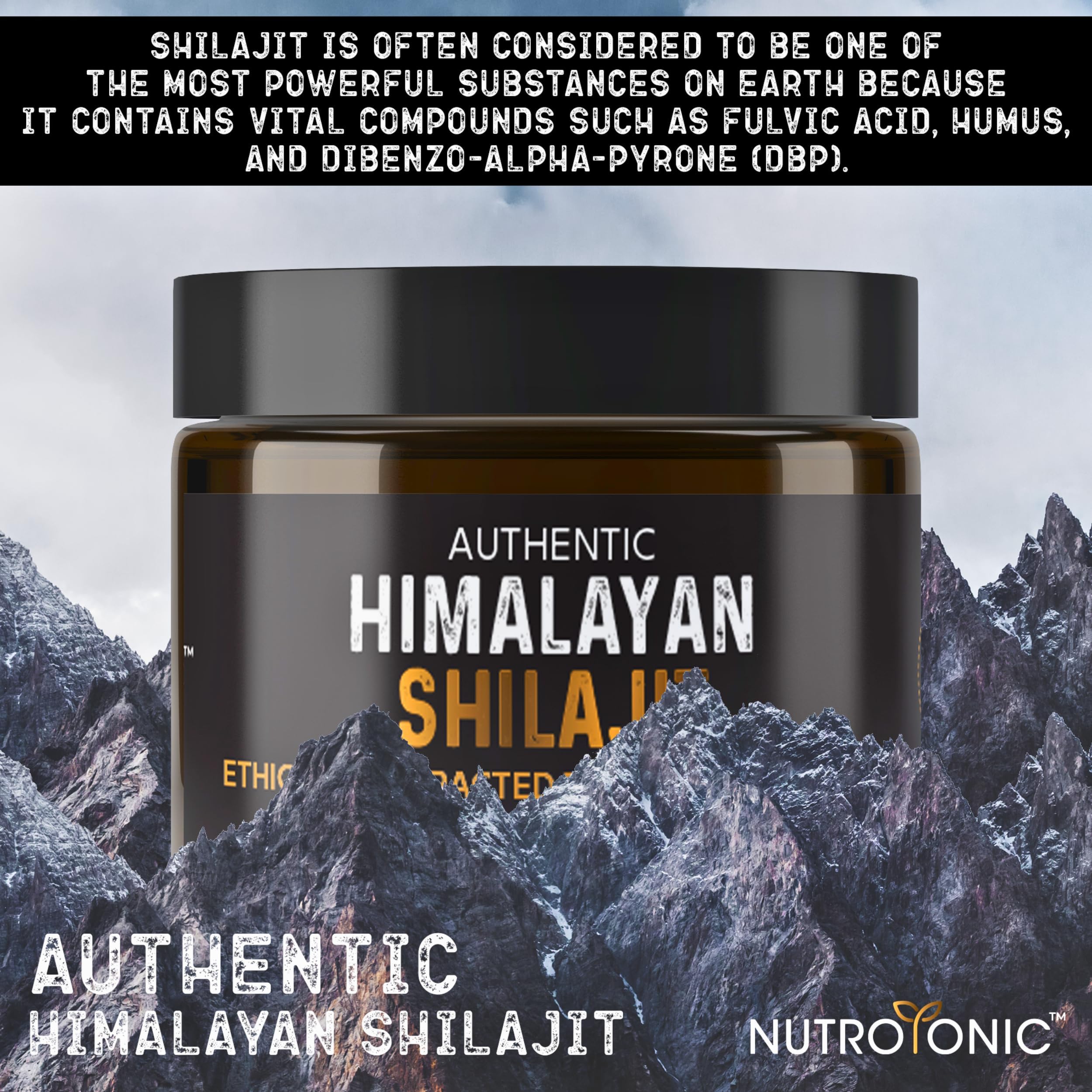 NutroTonic® Authentic Himalayan SHILAJIT® Resin - 60 Days Sun-Dried Organic, Most Potent Premium Grade | Lab Tested for Safety | Natural Source of 86% Fulvic Acid + 10% Humic Acid | Energy Booster, Immune Support & Anti-Aging Supplement for Men & Women | Perfect for Athletes, Busy Professionals & Wellness Enthusiasts