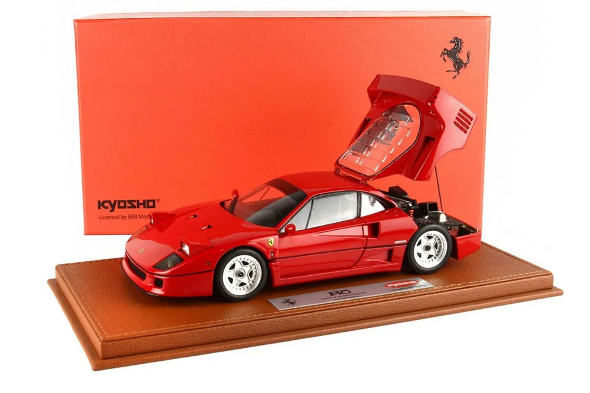 BBR Models 1:18 Scale Ferrari F40 Gianni Agnelli Personal Car Diecast Model - Rossa Corsa Red - Collectible Sports Car for Display, Gift, and Racing Enthusiasts