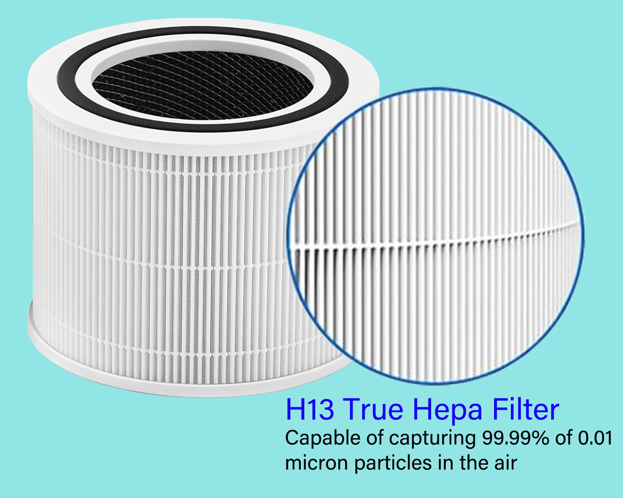 True HEPA Replacement Filter 2 Pack - Compatible with 240 Air Purifier | HEPA 14 Filter with High-Efficiency Carbon & Pre-Filter | Perfect for Home, Office & Allergy Relief