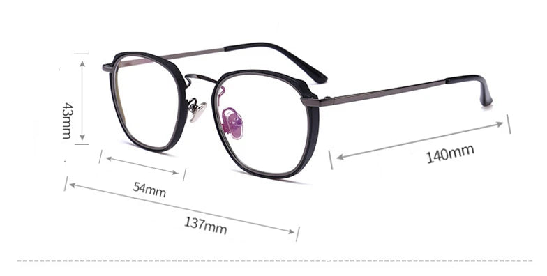 Stylish Aimee Unisex Full Rim Polygon Square Acetate Alloy Eyeglasses Frame 54137 - Perfect for Work, Reading & Fashion Accessories