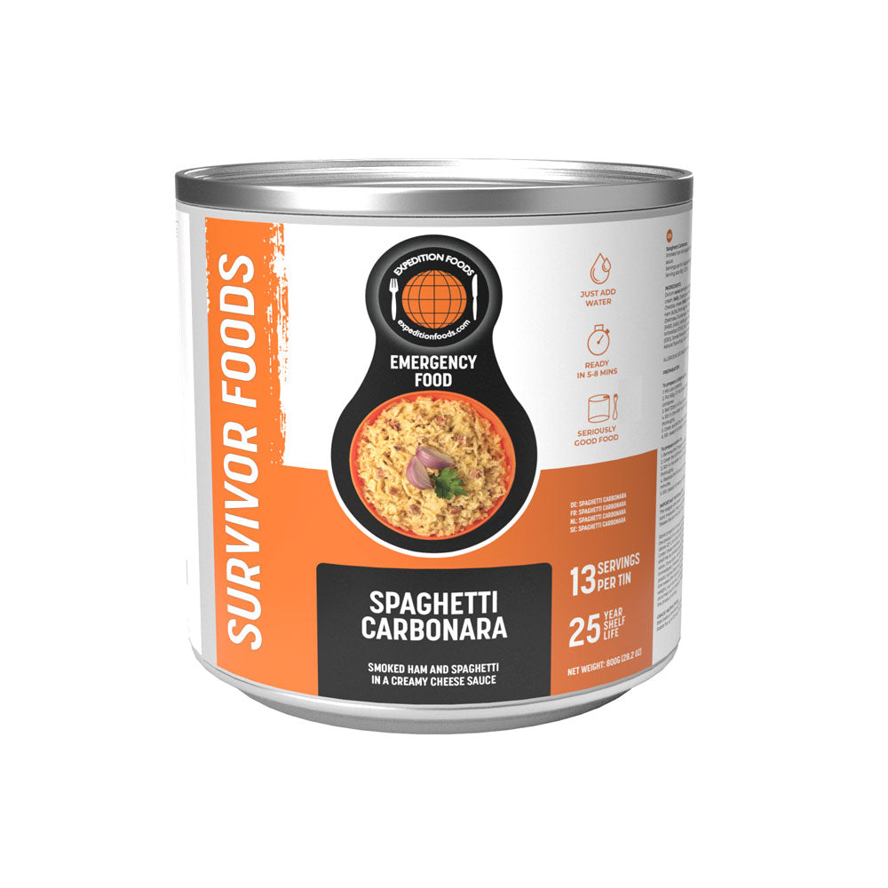 Expedition Foods Survivor Freeze Dried Spaghetti Carbonara - Lightweight Camping Meal, Emergency Food Supply & Backpacking Pasta for Outdoor Adventures