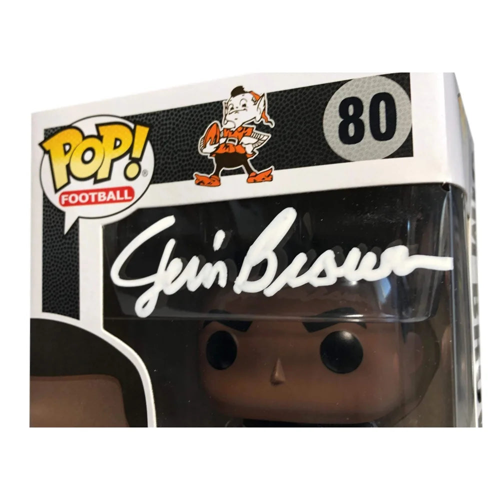 Jim Brown Signed Funko Pop Vinyl Figure - JSA Certified Autograph #80 NFL Legend - Cleveland Browns Memorabilia Collectible for Sports Fans & Home Decor