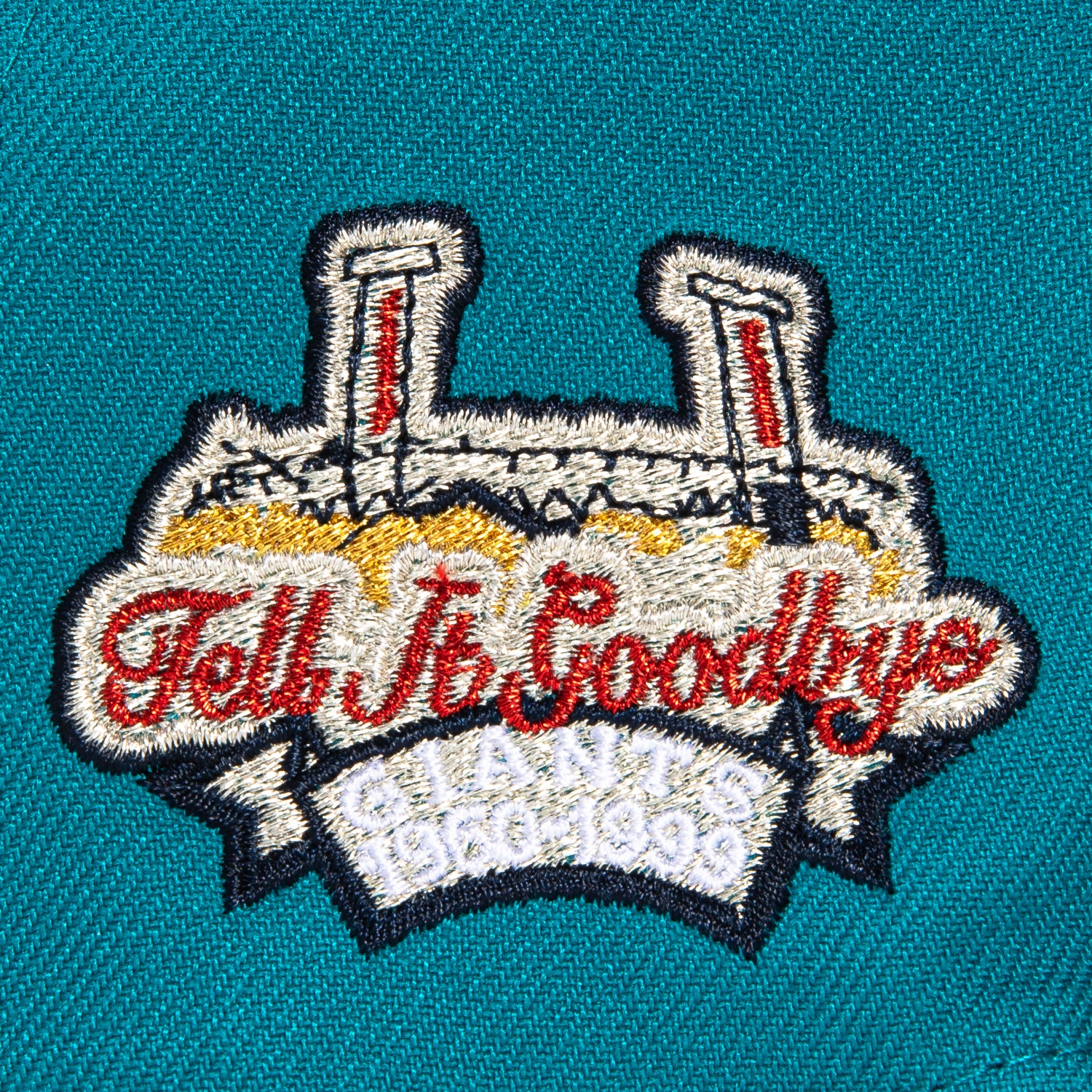 New Era 59Fifty San Francisco Giants MLB Baseball Cap with Tell It Goodbye Patch - Teal, Navy & White Adjustable Snapback Hat for Men & Women - Perfect for Baseball Games, Streetwear & Sports Fan Gifts