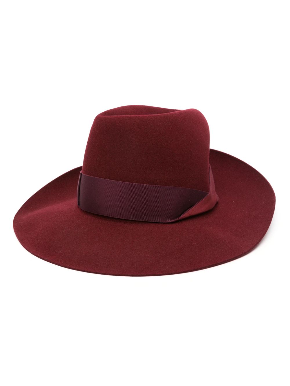 Borsalino Bordeaux Fedora Hat for Men & Women - Classic Wool Felt Dress Hat with Wide Brim - Perfect for Weddings, Parties & Outdoor Events