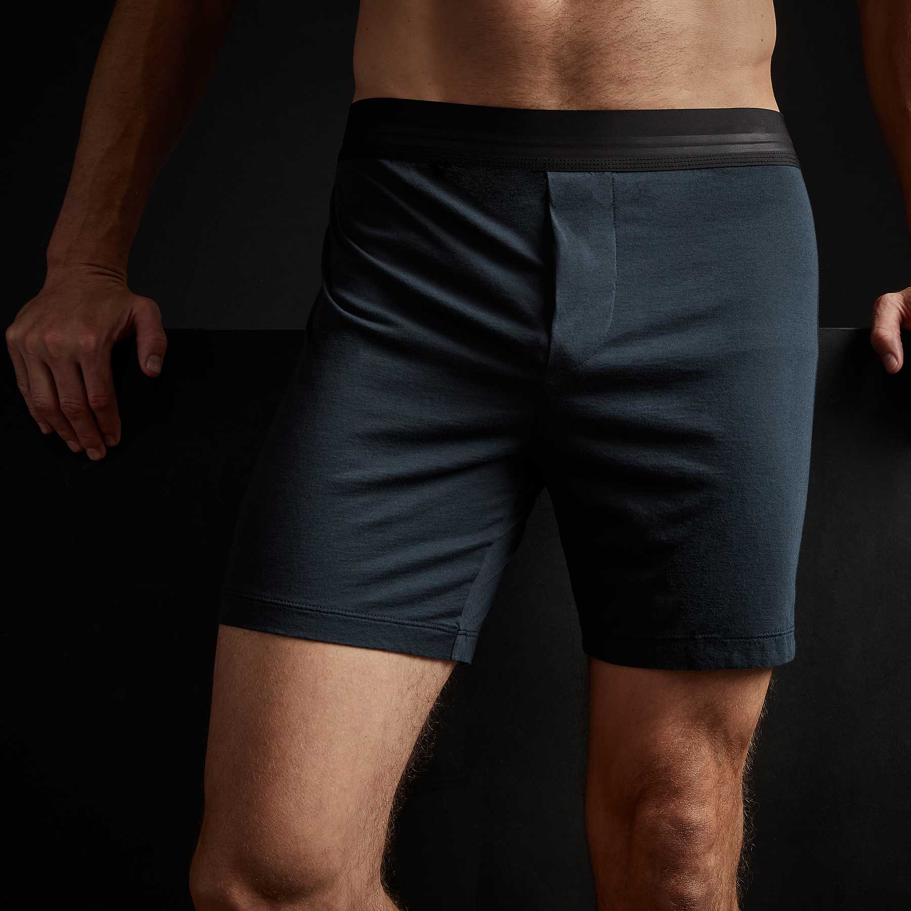 Luxe Lotus Relaxed Fit Boxer Shorts - Soft Cotton Underwear for Men | French Navy | Comfortable Lounge & Sleepwear