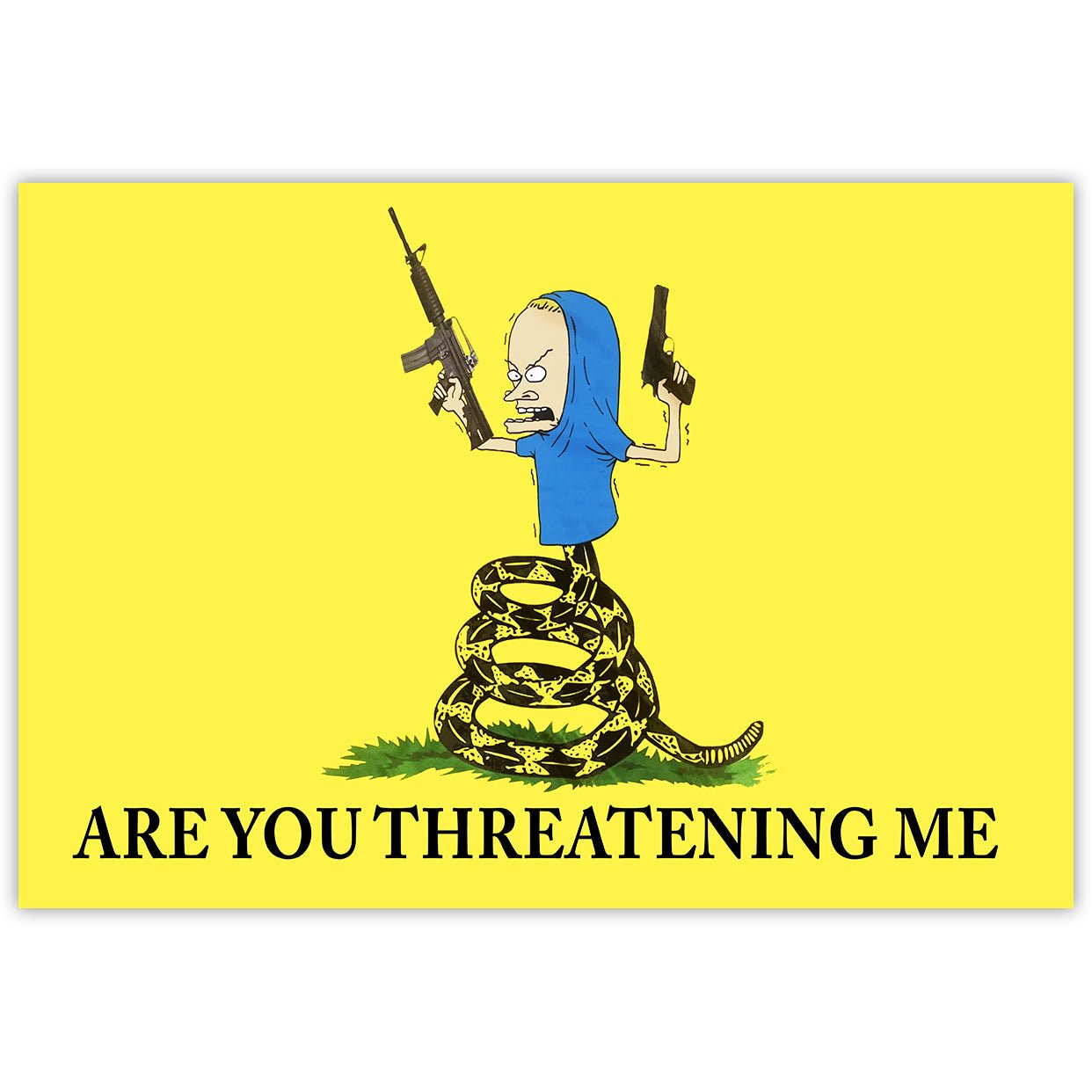 Beavis Are You Threatening Me? Funny Sticker - Perfect for Laptops, Water Bottles & DIY Crafts