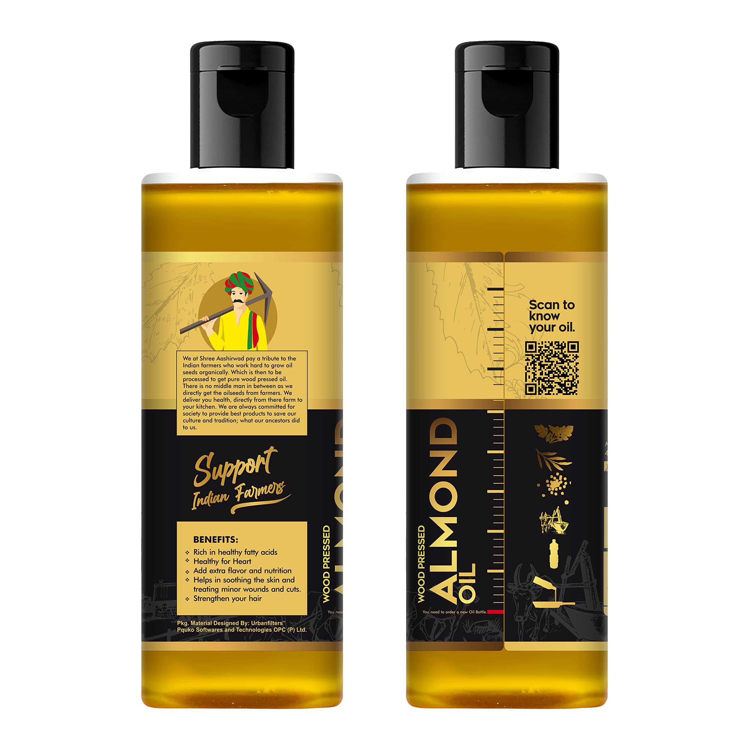 Shree Aanantam Badam Tail - 100ml | Pure Sweet Almond Oil for Skin & Hair Care | Cold Pressed Virgin Almond Oil Rich in Vitamin E | Promotes Healthy Skin, Hair & Body | Perfect for Massage, Aromatherapy & DIY Beauty Recipes
