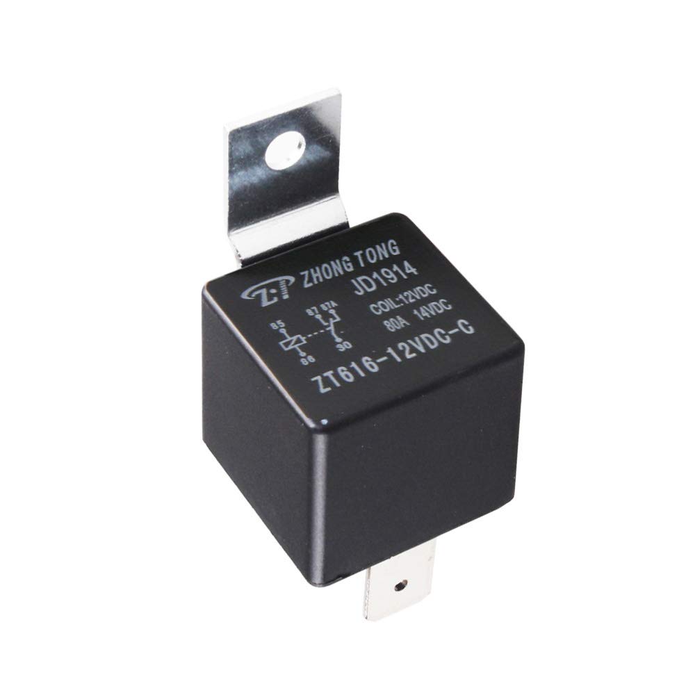 ESUPPORT 80A 12V SPDT 5-Pin Automotive Relay Switch with Copper Terminals - Pack of 10 for Car, Truck, Motorcycle Electrical Systems & DIY Projects