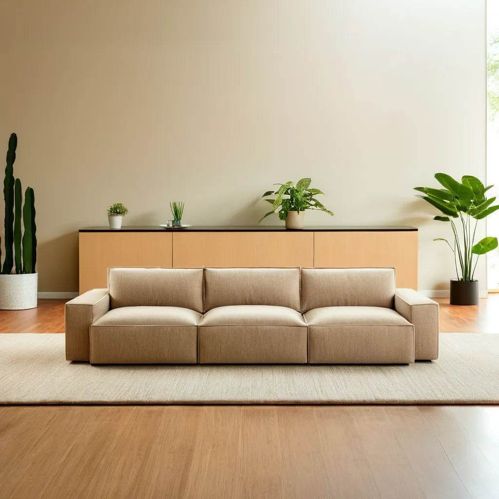 Premium Giacomo Fabric 4-Seater Sofa - Comfortable & Durable Living Room Furniture (Pet-Friendly) - Perfect for Family Gatherings, Movie Nights & Relaxing