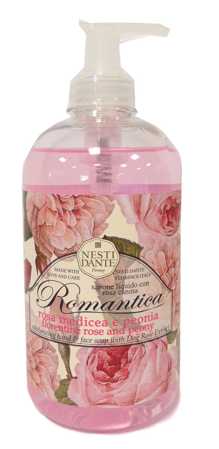 NESTI DANTE Romantica Rose & Peony Liquid Soap 500ml - Luxurious Floral Hand & Body Wash for Spa, Bath & Gift Sets