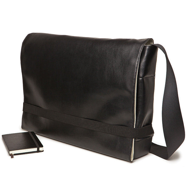 Premium Moleskine Messenger Bag for Men & Women - Durable Black Laptop Bag with Adjustable Strap - Perfect for Work, School & Travel