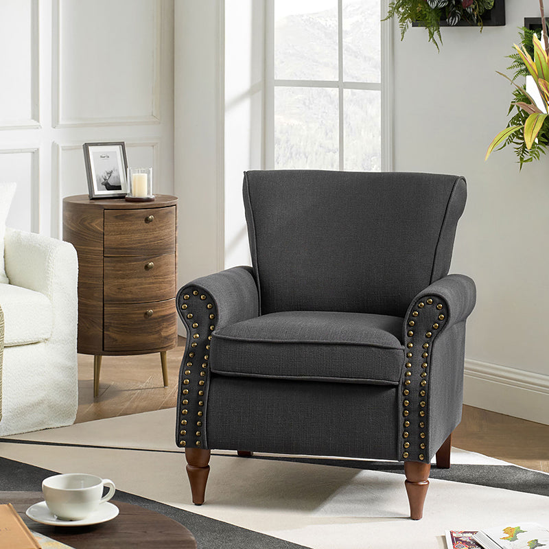 Hypanis Upholstered Armchair with Solid Wood Legs - Modern Living Room Accent Chair for Home, Office & Reading Nook - Comfortable Lounge Chair for Relaxing & Decor