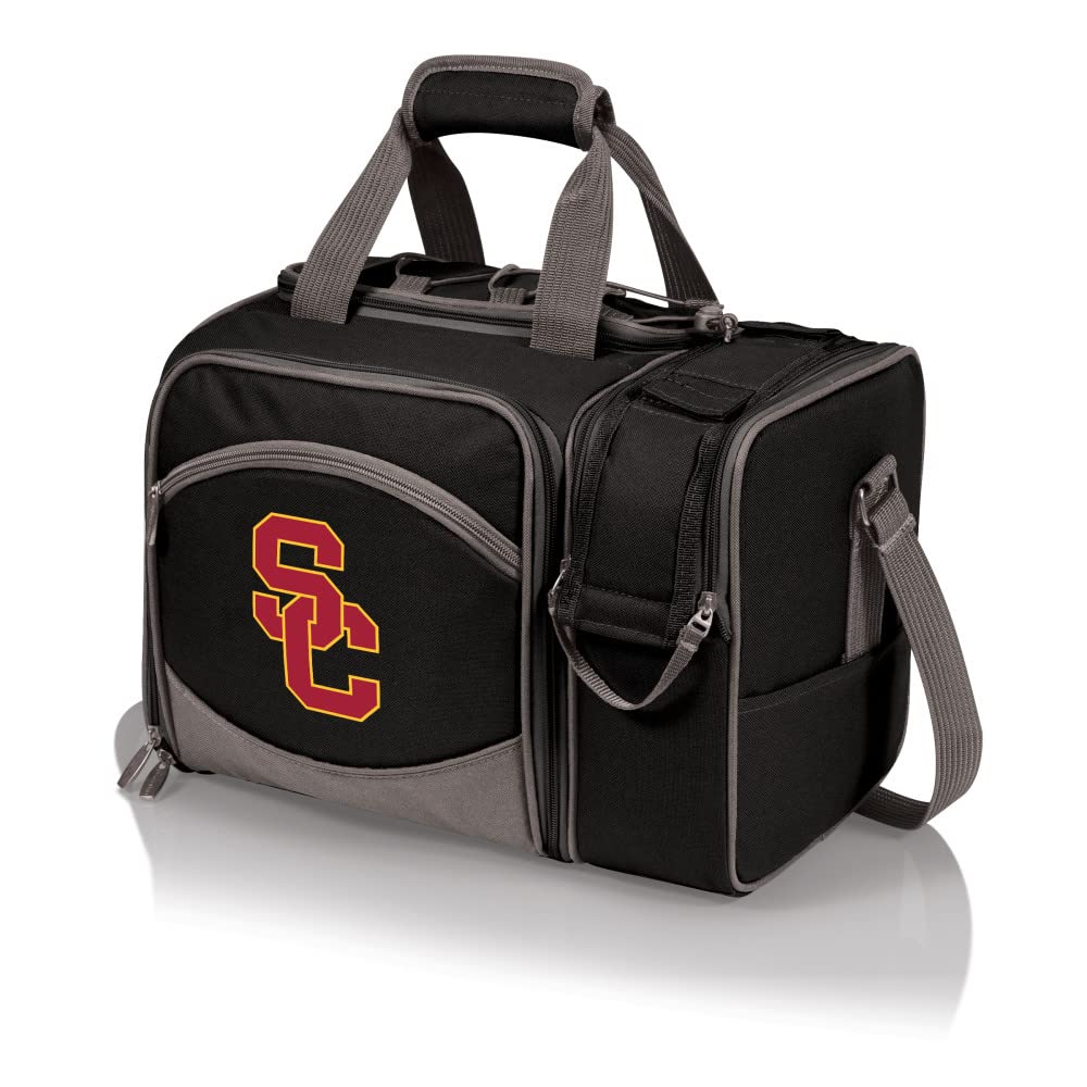 Picnic TIME NCAA Malibu Insulated Cooler Tote with Picnic Set - Portable Picnic Basket for Outdoor Gatherings, Beach Days & Tailgating Parties