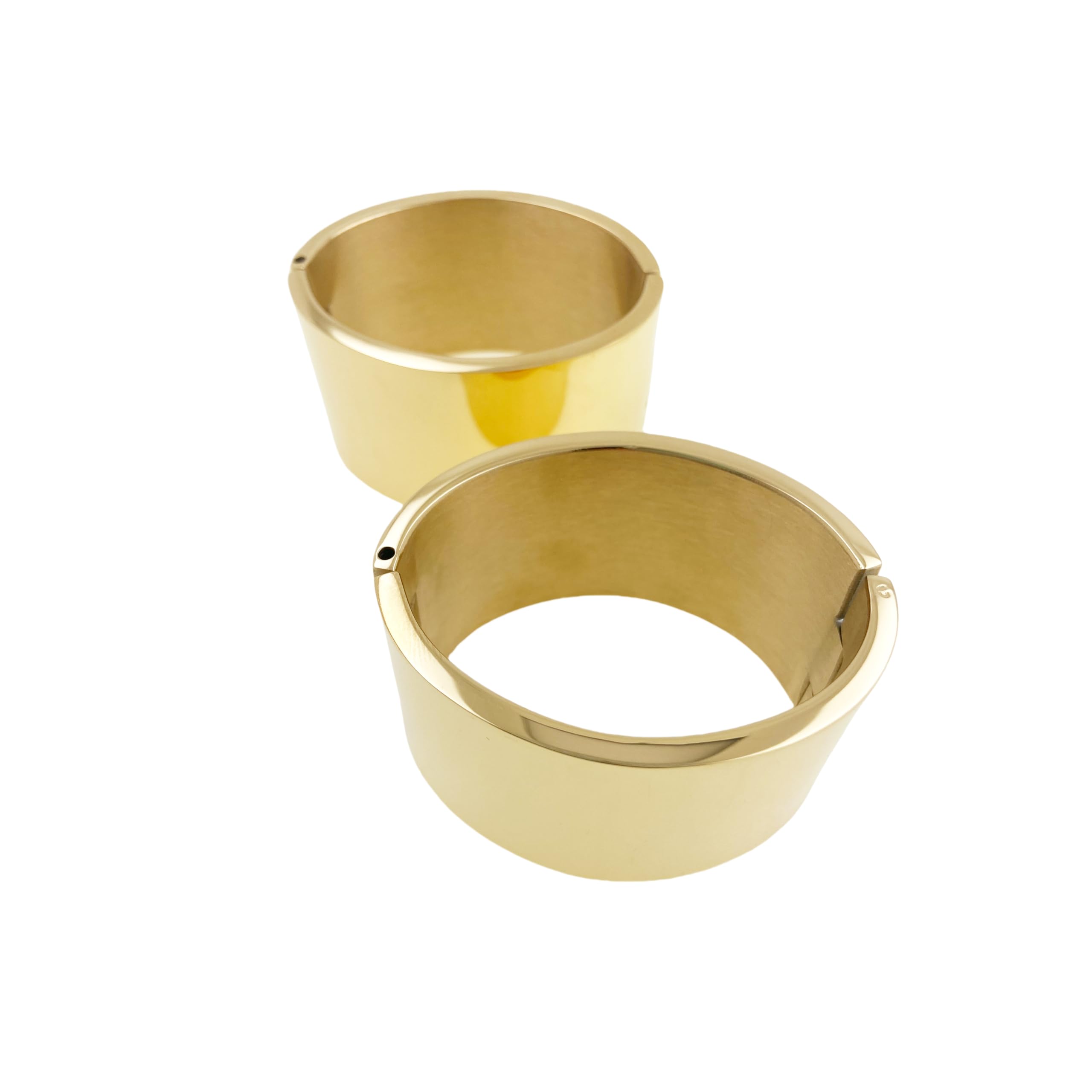 Polished Stainless Steel Lockable Wrist & Ankle Cuffs - Bangle Slave Bracelets for Men & Women - Secure BDSM Jewelry for Couples Play, Roleplay & Fetish Scenes