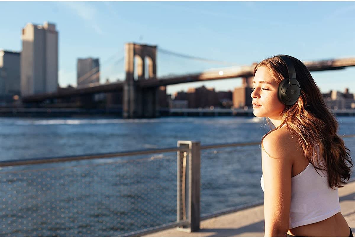 JBL Tune 760NC Wireless Bluetooth Over-Ear Headphones with Active Noise Cancellation, Lightweight Foldable Design - Bulk Packaging (Renewed, Black) - Perfect for Travel, Commuting & Office Use