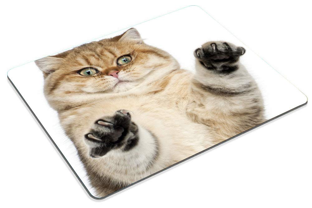 Smooffly Cute Cat Paw Print White Mouse Pad - Non-Slip Office Desk Accessory for Computer, Laptop, Gaming Setup & Home Workspace Decor