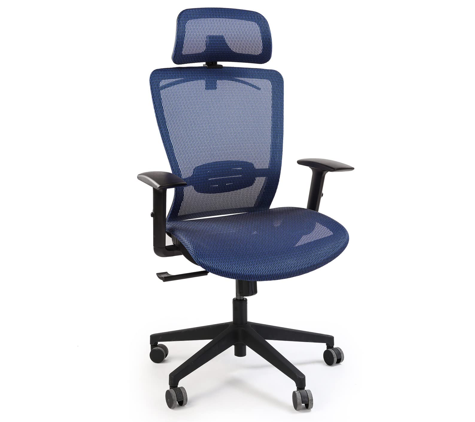 FlexiSpot Ergonomic Office Chair - Adjustable Mesh Executive Chair with Lumbar Support & Headrest - Blue Swivel Computer Desk Chair for Home Office & Workspace Comfort