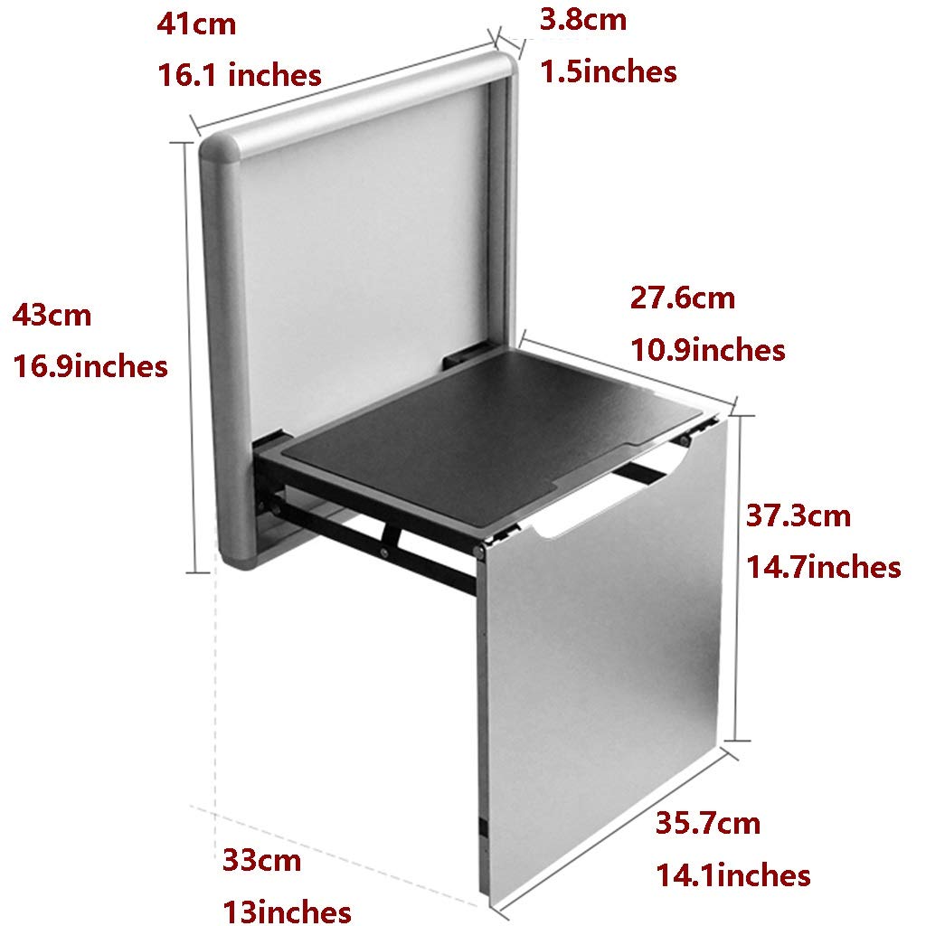 Wall-Mounted Shower Chair & Folding Stool - Aluminum Alloy Bathroom Stool for Elderly & Disabled, 150kg Capacity, Champagne Gold (43x41cm) - Perfect for Safe Bathing, Shoe Changing & Compact Home Storage