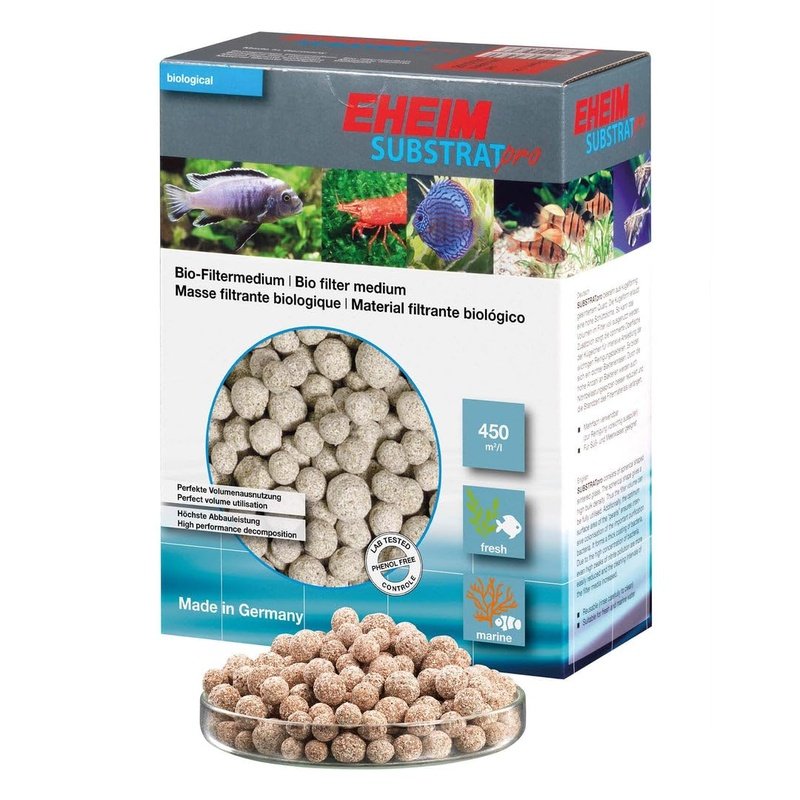 Eheim Substrat Pro Bio Filter Medium - Premium Biological Filter Media for Aquariums, Fish Tanks & Ponds | Supports Beneficial Bacteria Growth for Crystal Clear Water