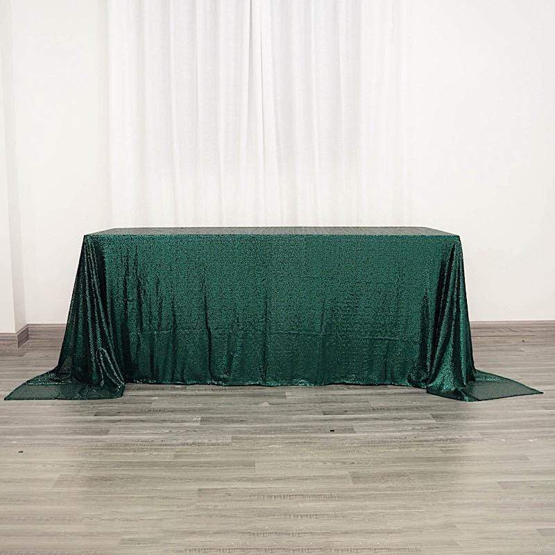 90x132 Inch Sparkling Sequined Rectangular Tablecloth for Wedding, Party, and Holiday Decorations - Elegant Dining Table Cover for Special Occasions