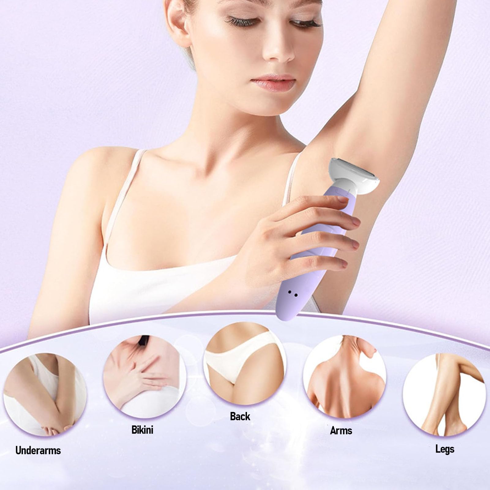 Painless Electric Lady Trimmer for Women - Bikini Clipper & Body Hair Remover, Multifunctional Facial & Body Grooming Kit - Perfect for Travel, Home Use & Personal Care Routine