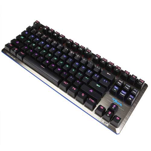 E Blue K727 87-Key NKRO USB Wired Backlit Mechanical Gaming Keyboard with Blue/Black Switches - Perfect for PC Gaming & Office Typing