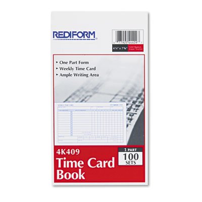 Employee Weekly Time Card - 4.25 x 7 Inches, 100 Sheets per Pad (1 Pad) | Perfect for Small Business Payroll, Hourly Tracking & Workforce Management