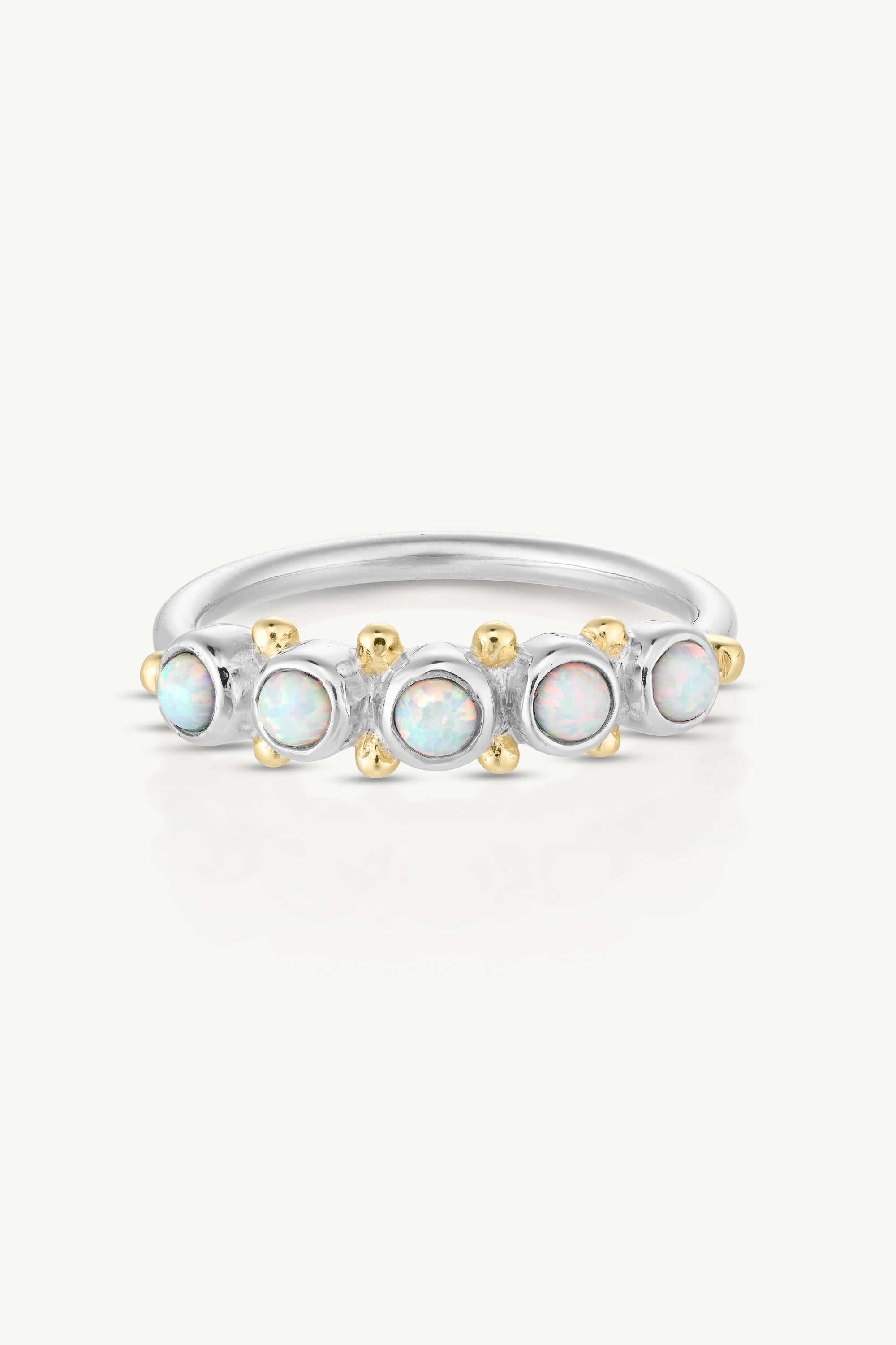 Opal Silver Band Ring - Elegant Sterling Silver Jewelry for Women, Perfect for Weddings, Anniversaries & Everyday Wear