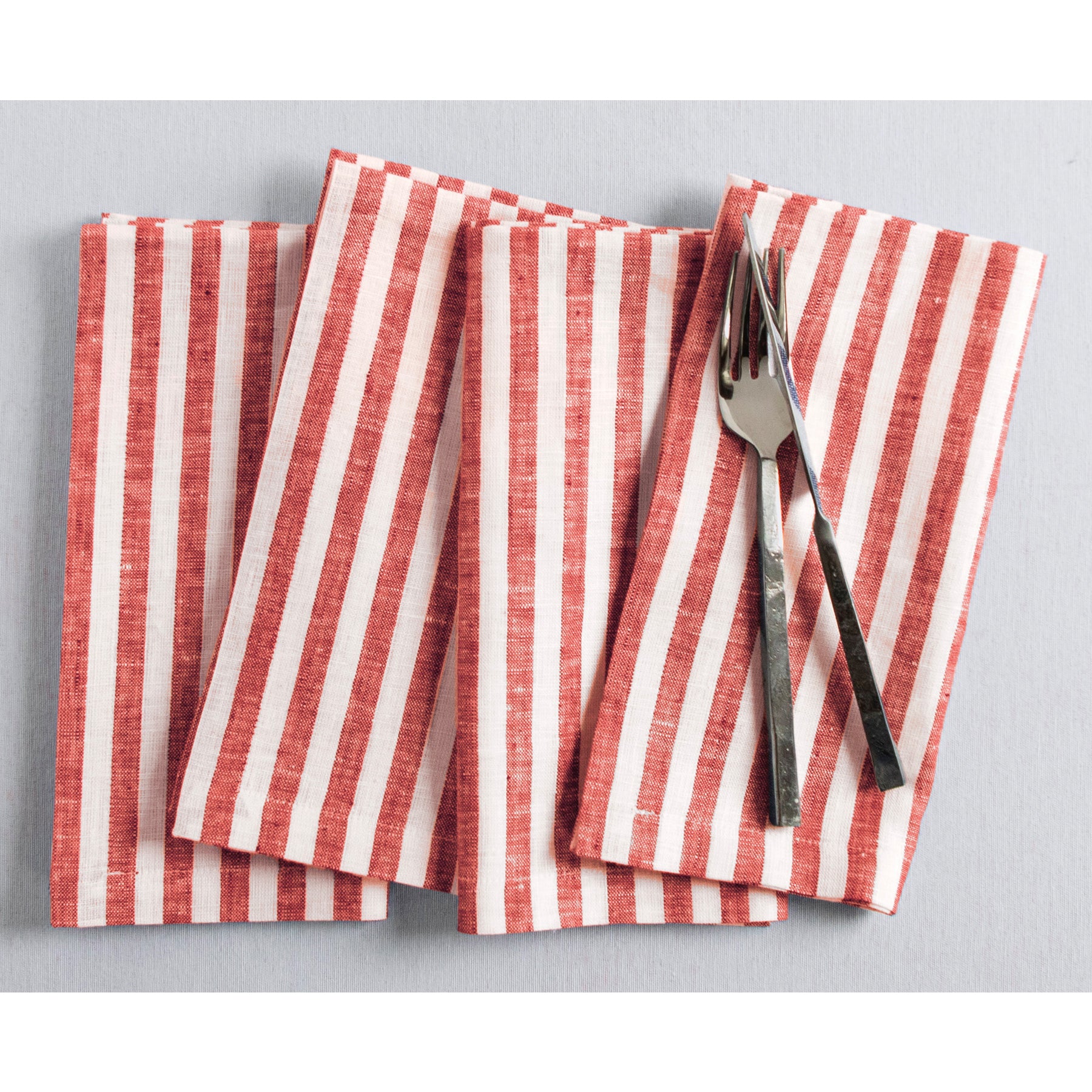 Amalfi Stripe Cotton Napkins Set of 12 - Premium Dinner Napkins for Formal Dining, Parties & Holiday Table Decor - Elegant Italian-Inspired Table Linens