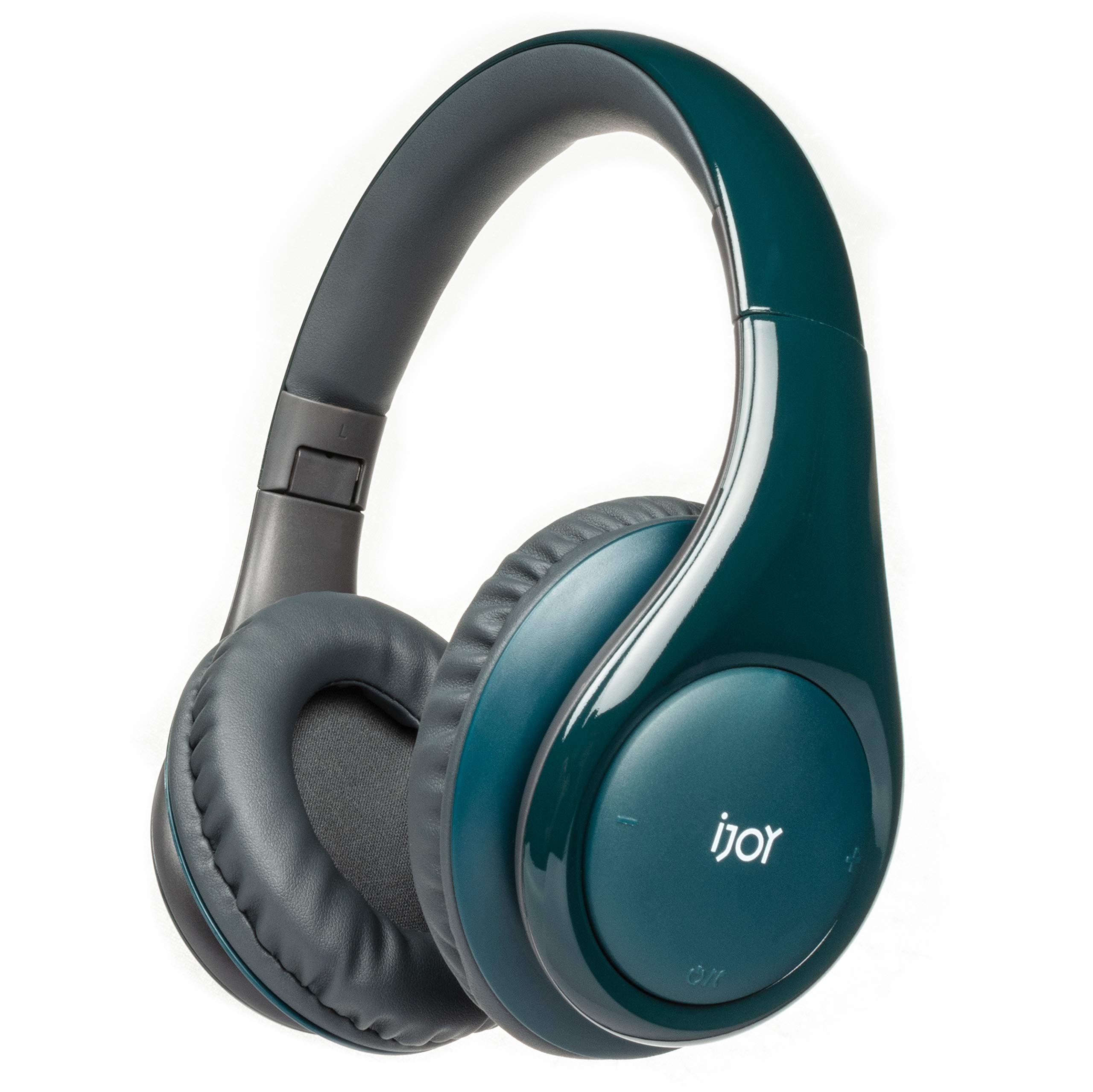 iJoy ISO Wireless Bluetooth Headphones - Over Ear Stereo Headset with Bluetooth 5.0, 30HR Battery & Built-in Mic - Foldable Design for Travel, Work & Gaming (Glossy Green)