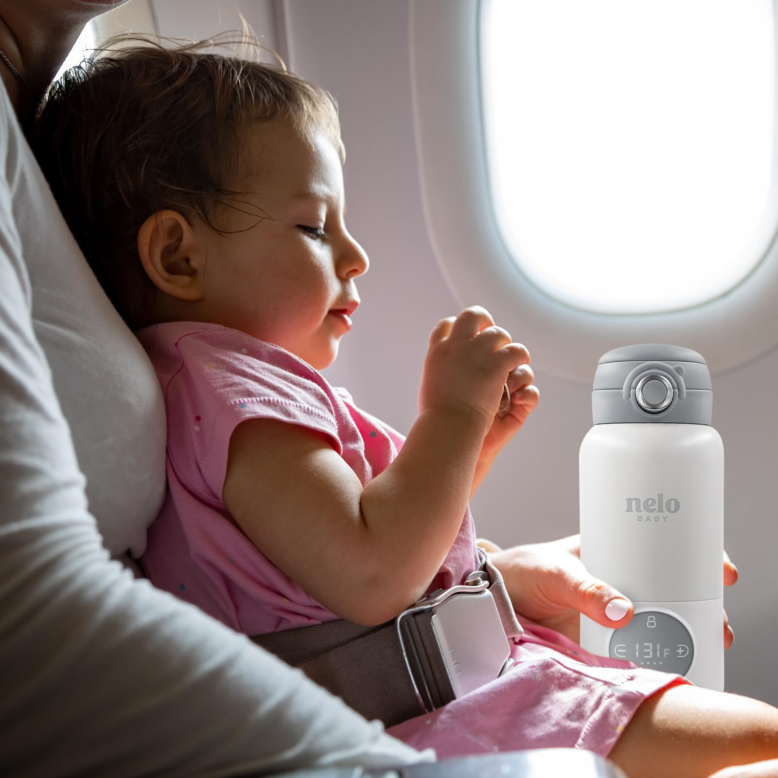 NELO 16oz Portable Milk Warmer - Fast Heating & Charging, Cordless Baby Bottle Warmer for Formula, Breastmilk & Water with Temperature Display | BPA-Free | Ideal for Travel, Nursing Moms & On-the-Go Use