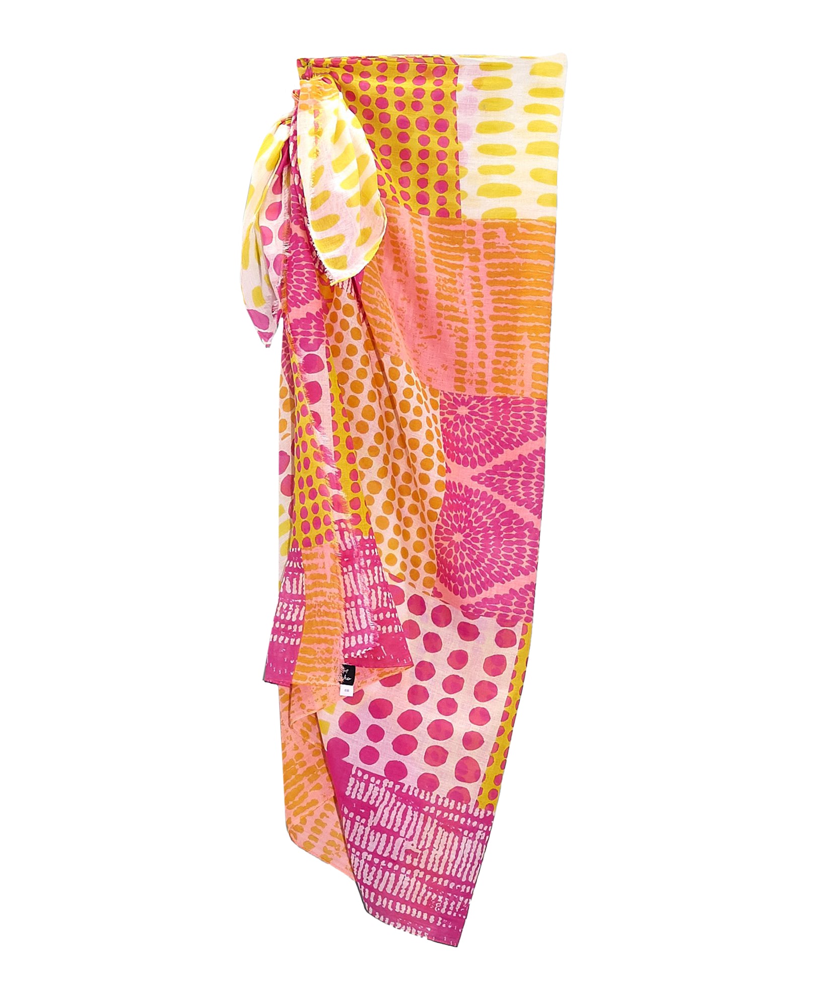 Stylish Patchwork Sarong Wrap - Boho Beach Cover-Up, Summer Skirt & Scarf - Perfect for Vacations, Poolside & Festivals