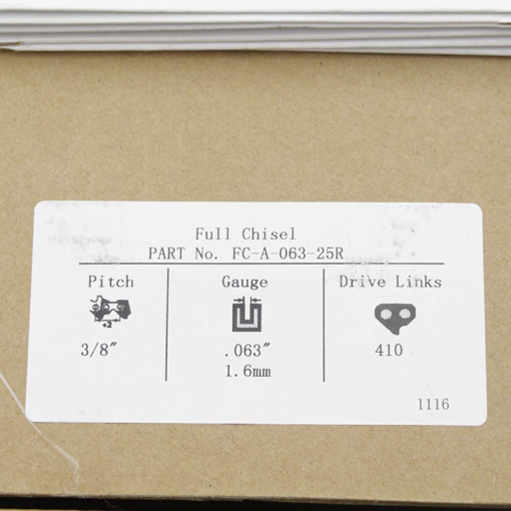 25FT Roll Full Chisel Saw Chain .3/8