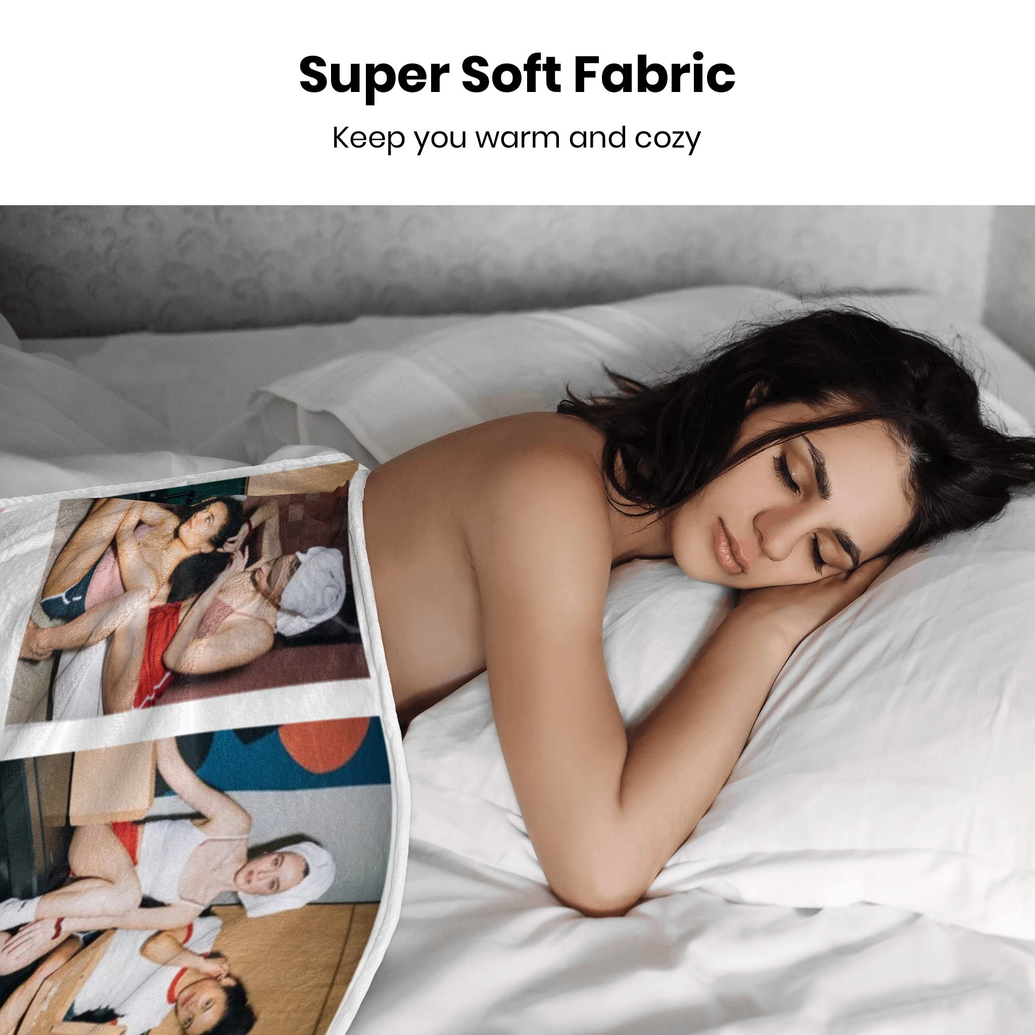**Custom Photo Blanket for Best Friends - Personalized Birthday Gift for Women, Long Distance Friendship Present for BFFs, Sisters & Teen Girls - Perfect for Anniversaries, Christmas & Cozy Nights**