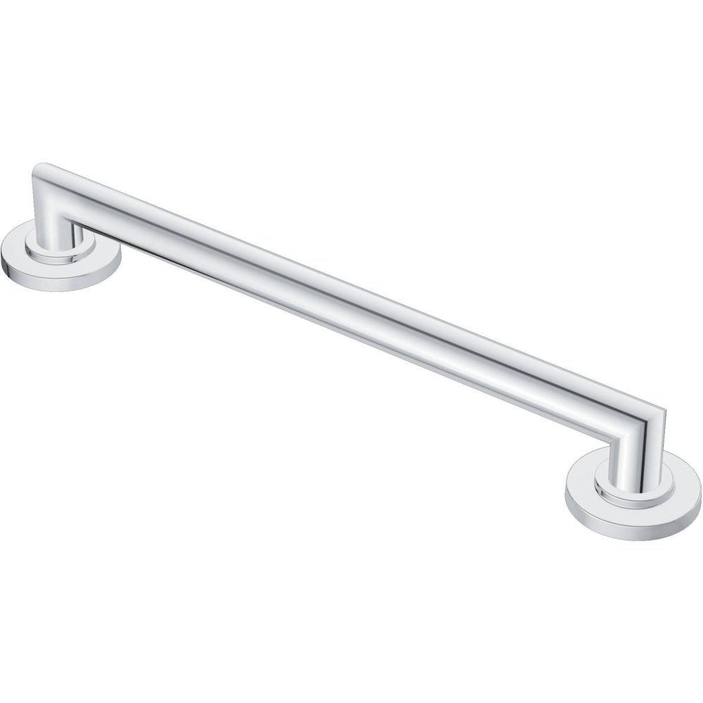 Moen YG0818CH 18-Inch Stainless Steel Bathroom Grab Bar - Chrome Finish, ADA Compliant Safety Handle for Shower, Bathtub & Toilet - Ideal for Elderly & Disabled Accessibility