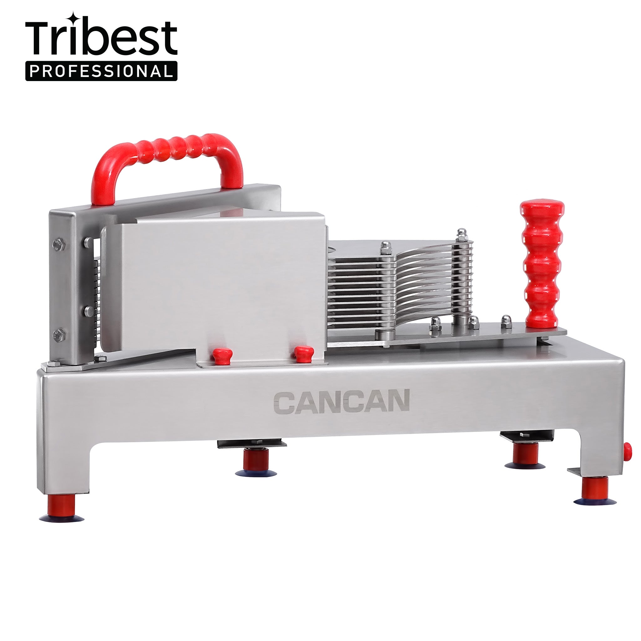 Cancan® Tomato Slicer - Stainless Steel Tomato Cutter with Non-Slip Handle - Perfect for Salads, Sandwiches, and Meal Prep