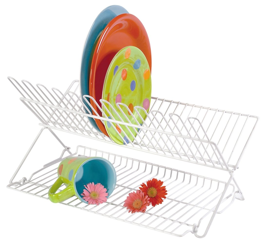 Better Houseware Large Folding Dish Drying Rack - Space Saving Kitchen Counter Organizer with Extra Drying Space - Perfect for Small Kitchens, Apartments & RV Use