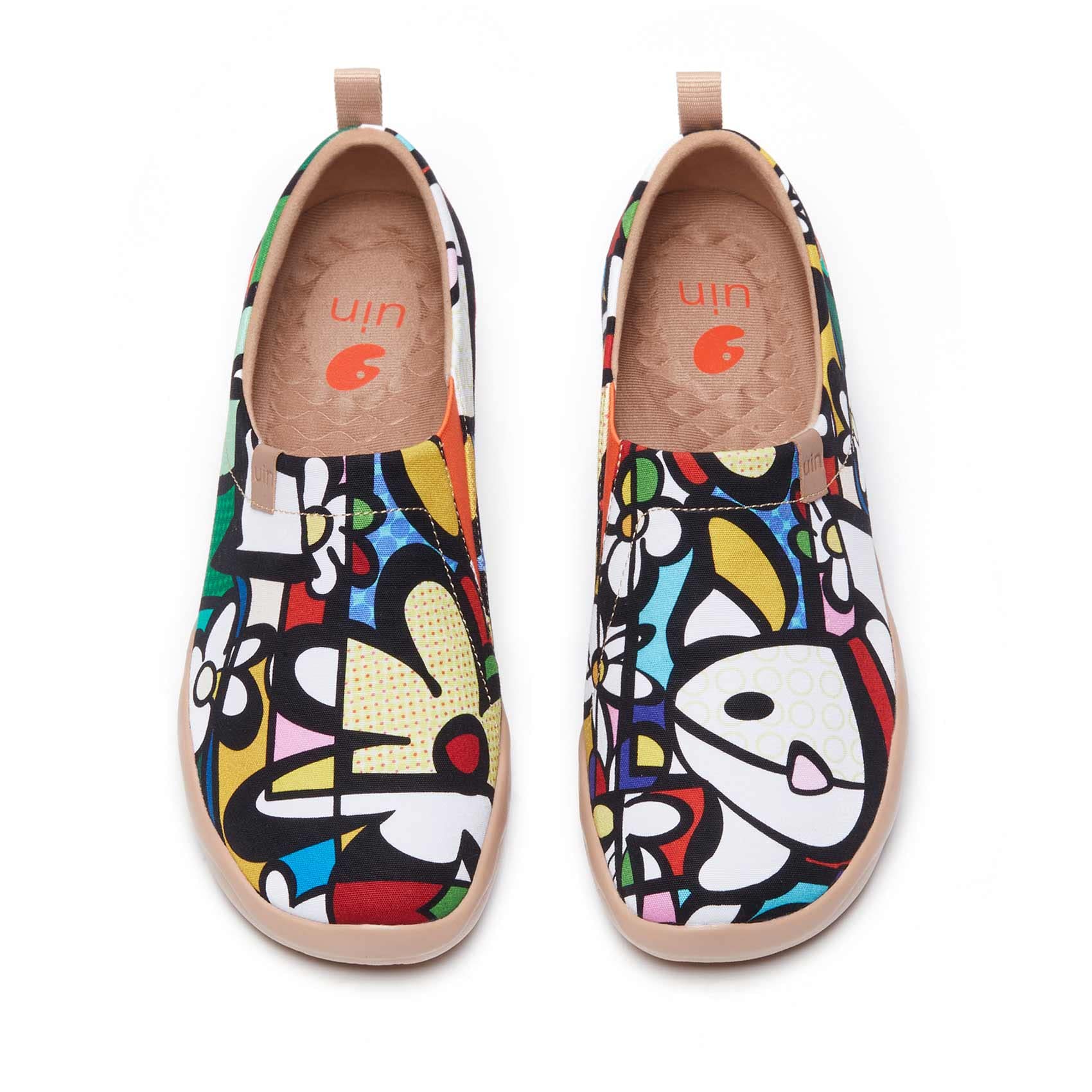 UIN Men's Slip On Canvas Sneakers - Lightweight Comfortable Walking Shoes, Casual Loafers with Artistic Paint Design | Perfect for Travel, Work & Everyday Wear