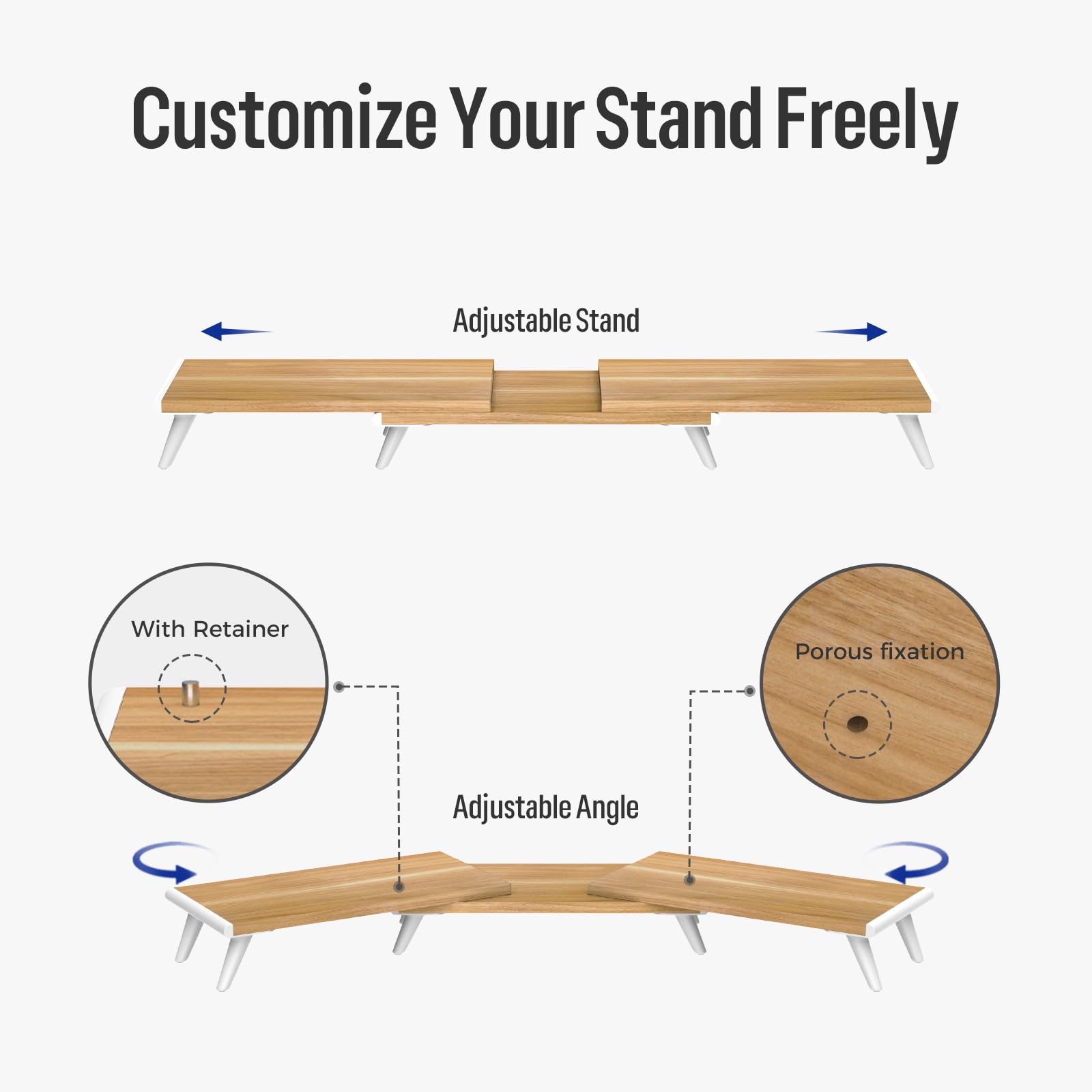 Loukin Dual Monitor Stand Riser for Desk - 43.6