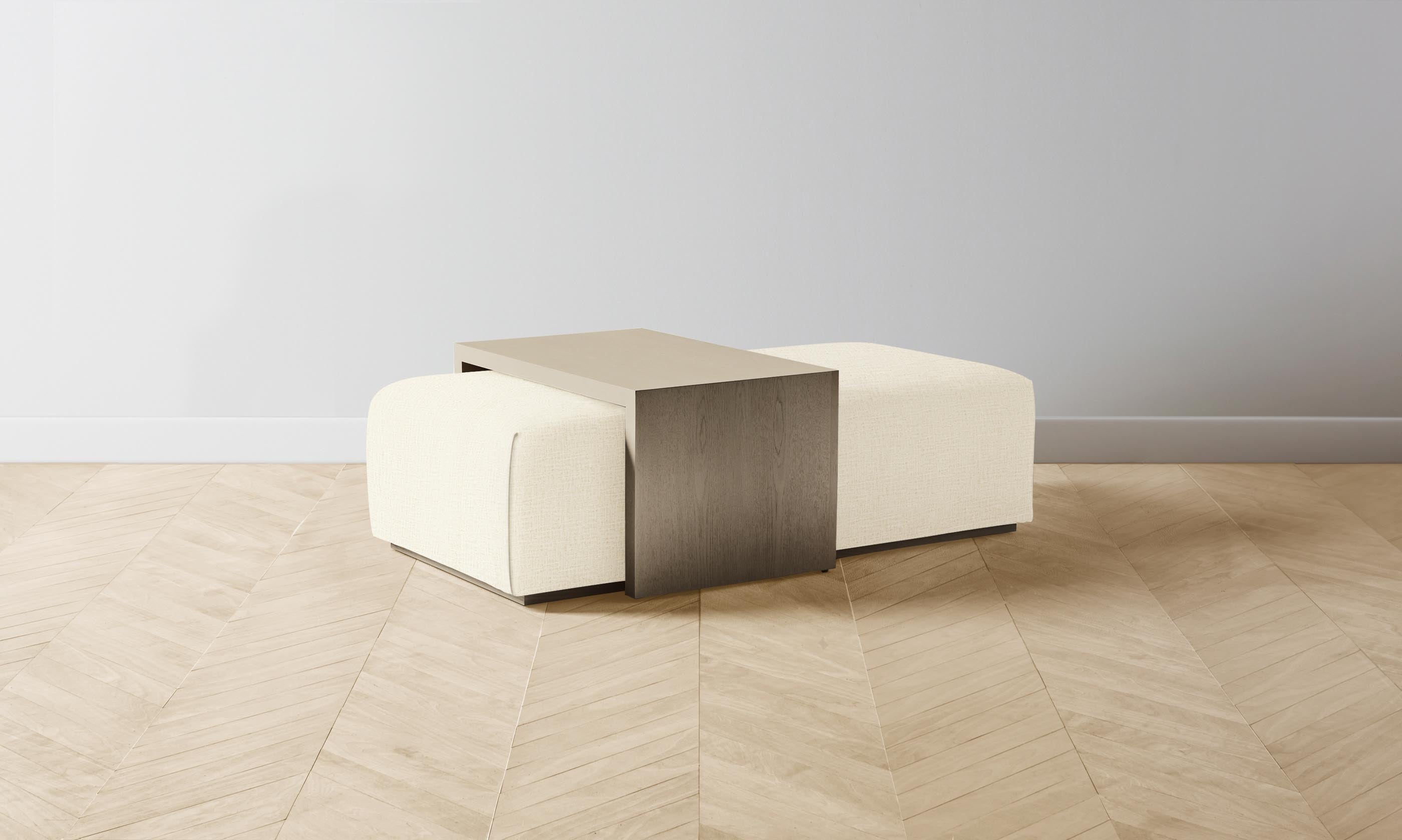 The Bowery Ottoman - Performance Woven Chenille Upholstered Storage Bench with Tufted Seat, Desert Beige | Perfect for Living Room, Bedroom or Entryway Storage & Seating